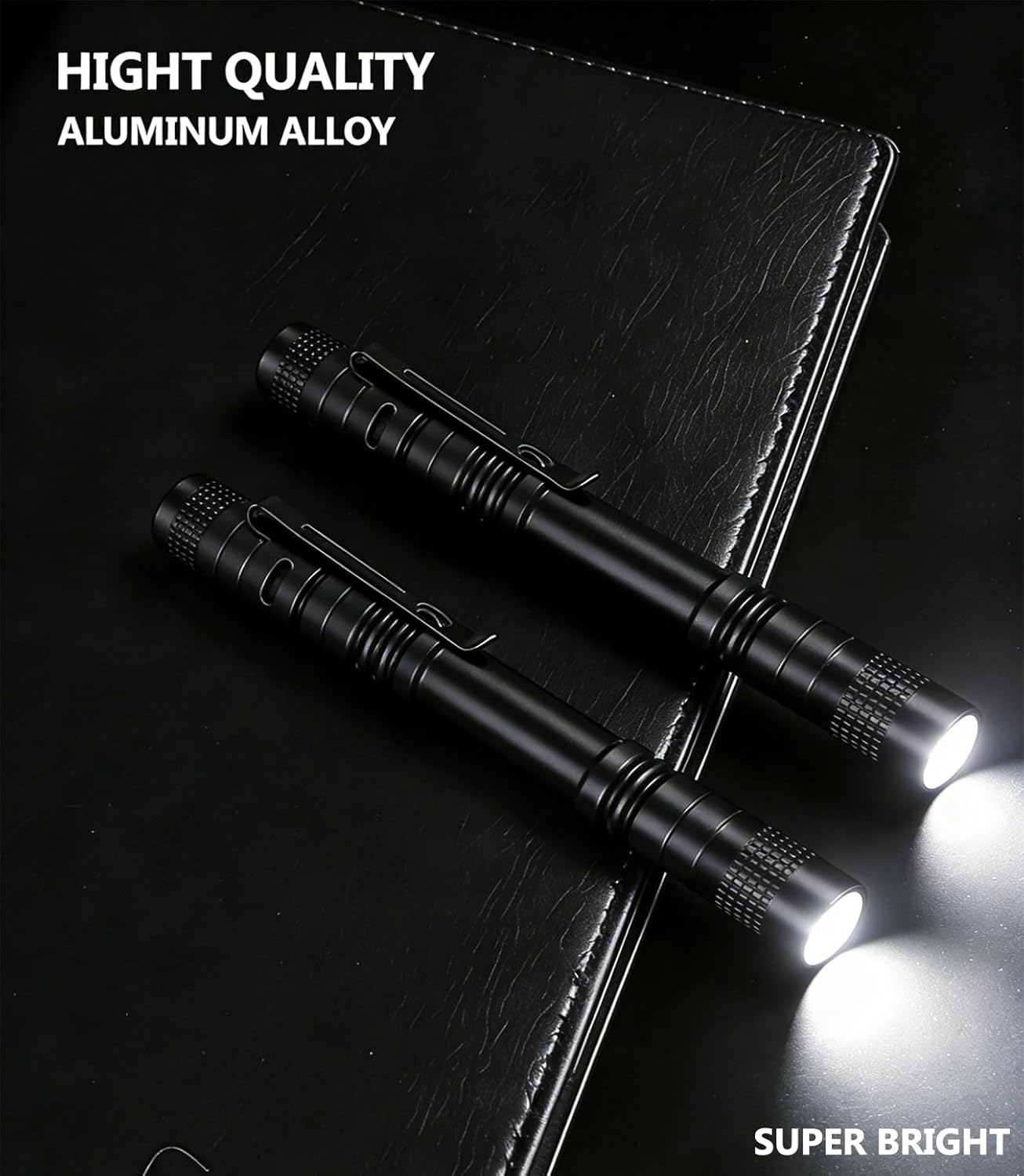 Pen Flashlight 10Packs, Super Bright LED Pocket Flashlights with Clip, Aluninum Alloy Small Pen Lights IPX4 Waterproof, EDC Flashlight for Camping Home Emergency Inspection Outdoor