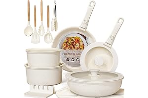 ASTERCOOK Pots and Pans Set Non Stick - Detachable Handle Cookware Set