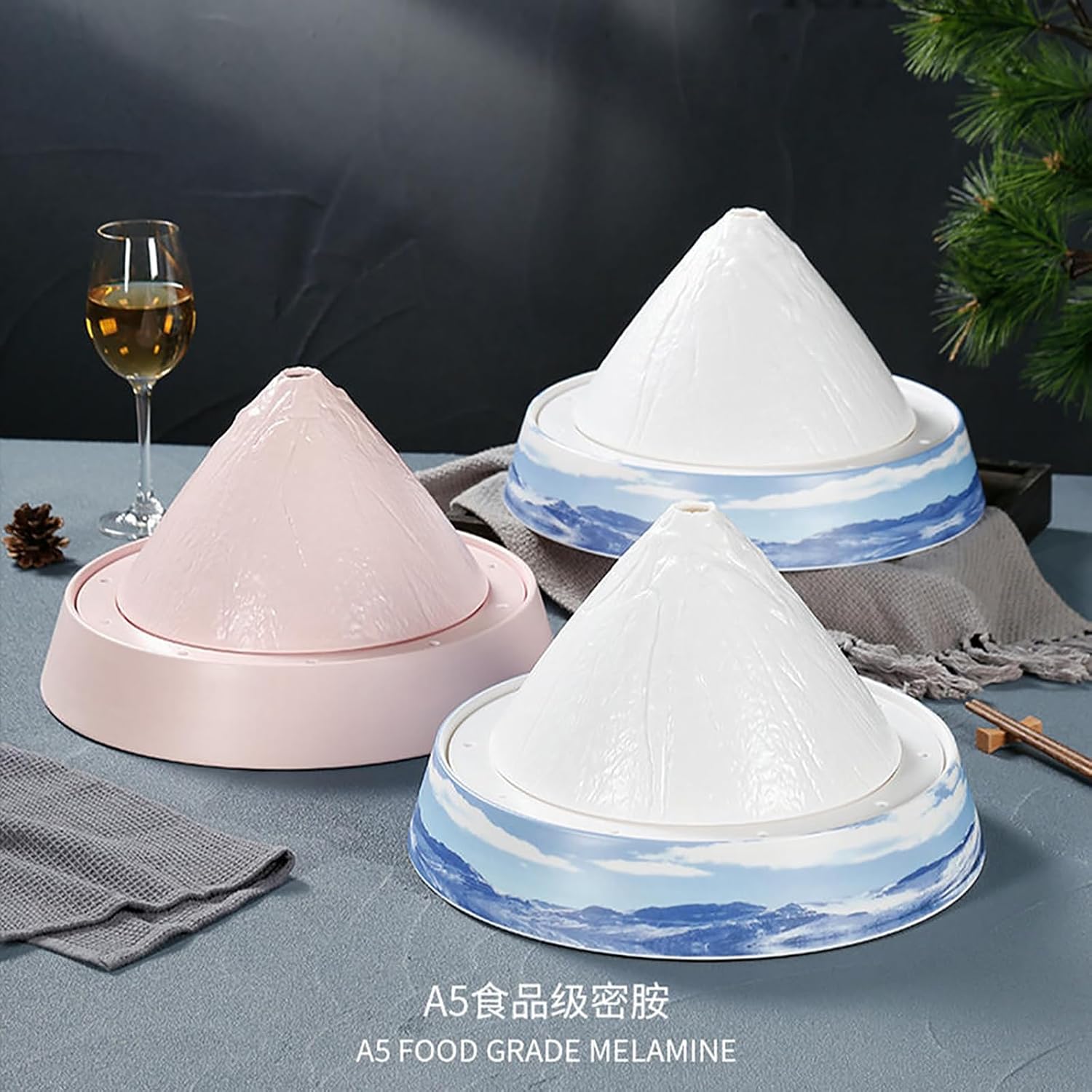 Nordic style hot pot restaurant special glaze color delicate imitation porcelain dry ice plate - 12 inches [pink version]