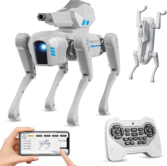 Smart Robot Dog for Kids, Interactive STEM Robotic Dogs with Blaster, Voice & Remote Control, App Programming, 30+ Actions, Bionic Walking, Toy Robot Pet Birthday Gifts for Boys Girls Age 6+