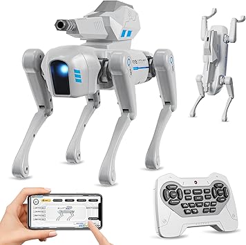Smart Robot Dog for Kids, Interactive STEM Robotic Dogs with Blaster, Voice & Remote Control, App Programming, 30+ Actions, Bionic Walking, Toy Robot Pet Birthday Gifts for Boys Girls Age 6+