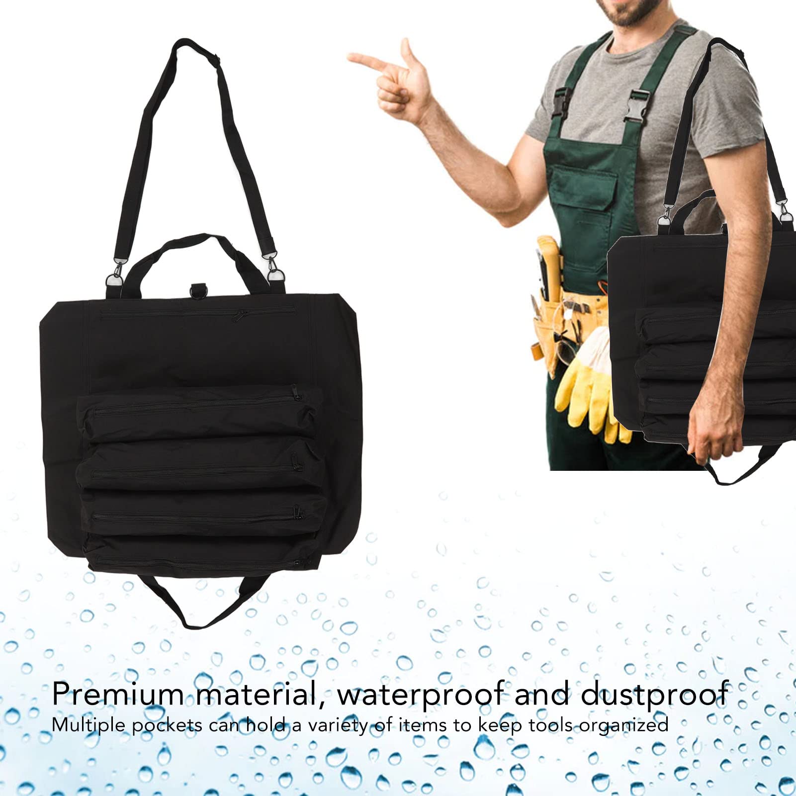 Aufrollbare Werkzeugtasche - 5 Fach Organizer Mit Aufhängegurt Schwarz