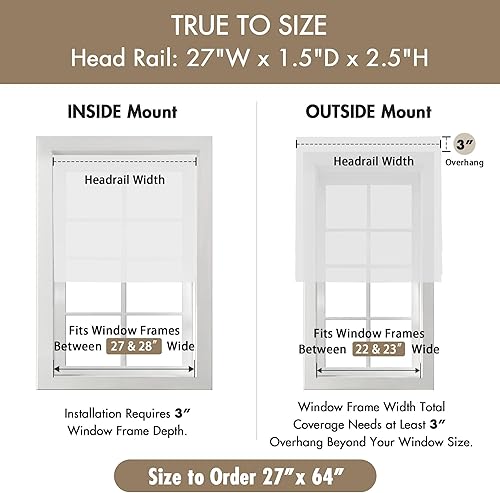 Miniatura 4 de Madison Park Galen - Persianas romanas sin cordones panel único de privacidad de tela oscurecimiento total eficiencia energética aislamiento térmico