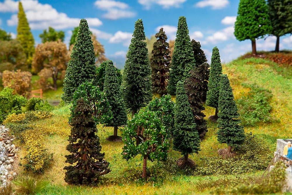Faller FA181529 15 Mixed Forest Trees, Assorted Model Kit, Various