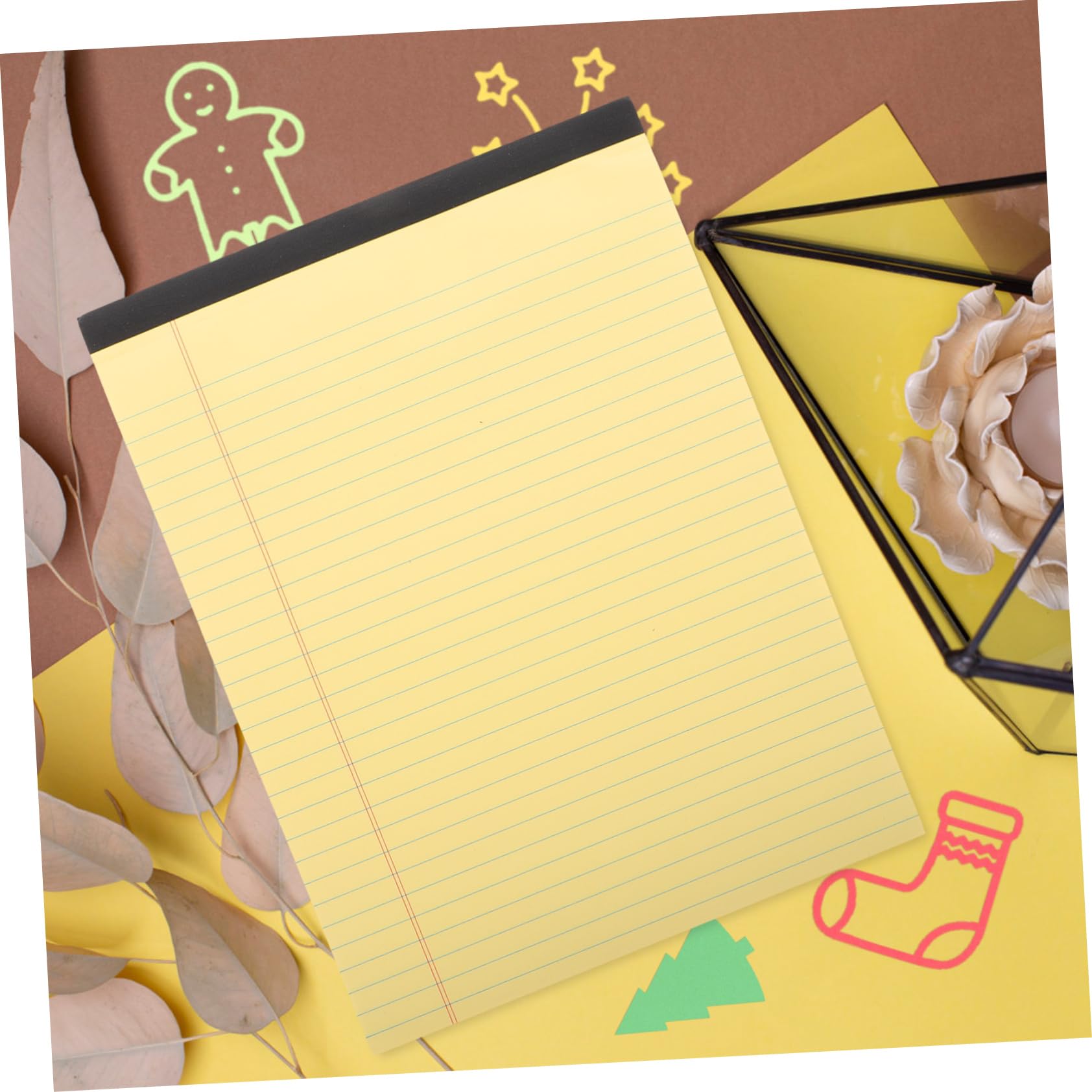 Blocco Appunti a Strappi A4 Giallo 6 Pezzi, Pagine Rigate | Layout a Sezioni, Carta Pasta di Legno, per Lavoro e Studio, Formato 214×295mm