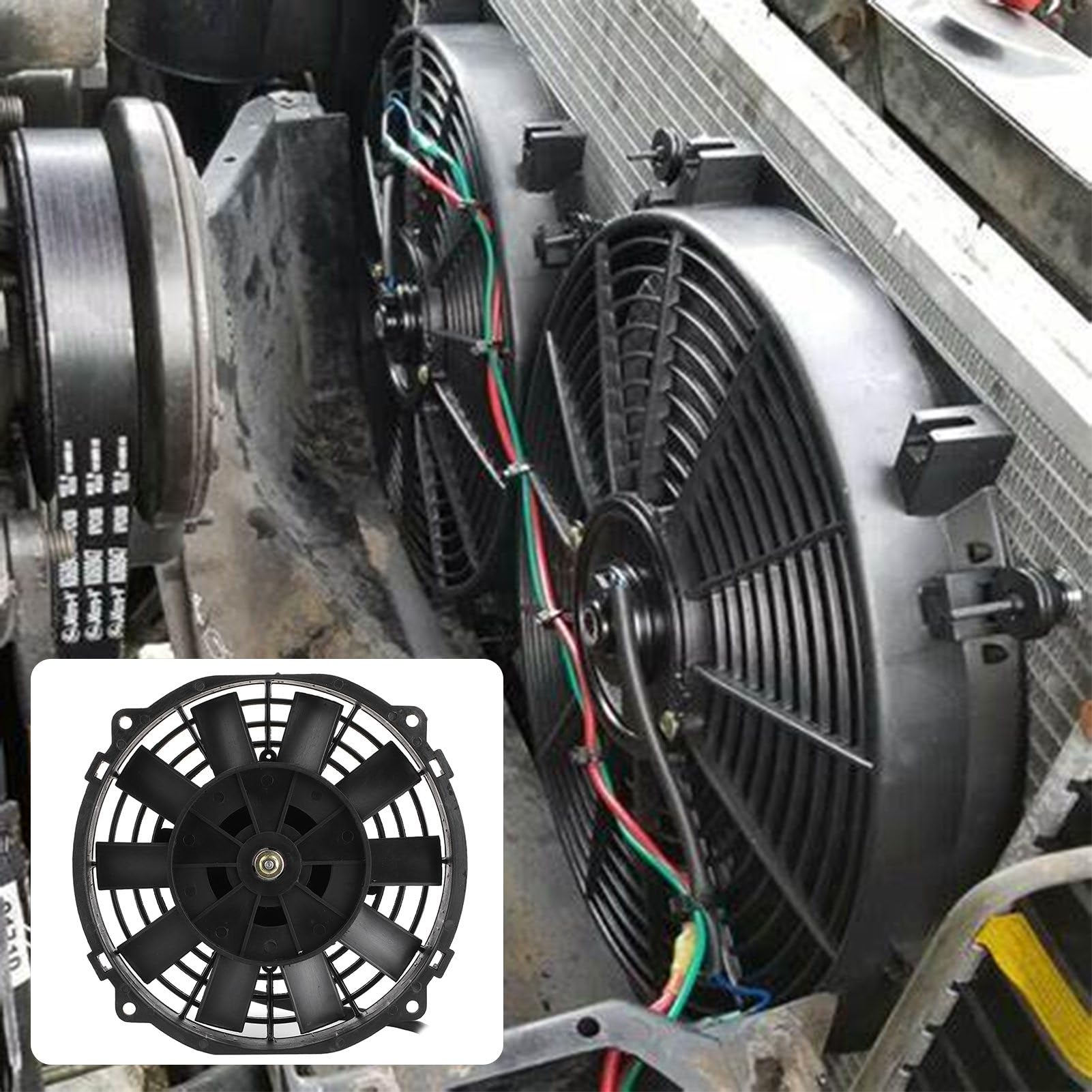 Motori della Ventola di Raffreddamento del Motore Automobilistico, Ventola Elettrica Universale 8 Pollici per Radiatore Raffreddamento Automatico Aria Condizionata 10 Pale 12V 80W