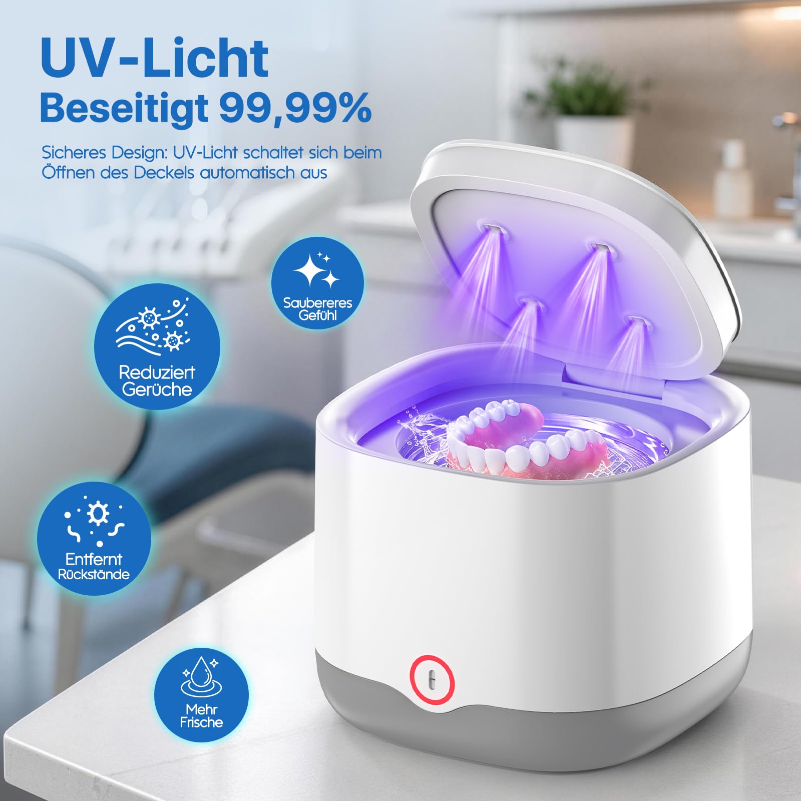 Ultraschallreiniger für Zahnschienen und Prothesen 200ML (Weiß)