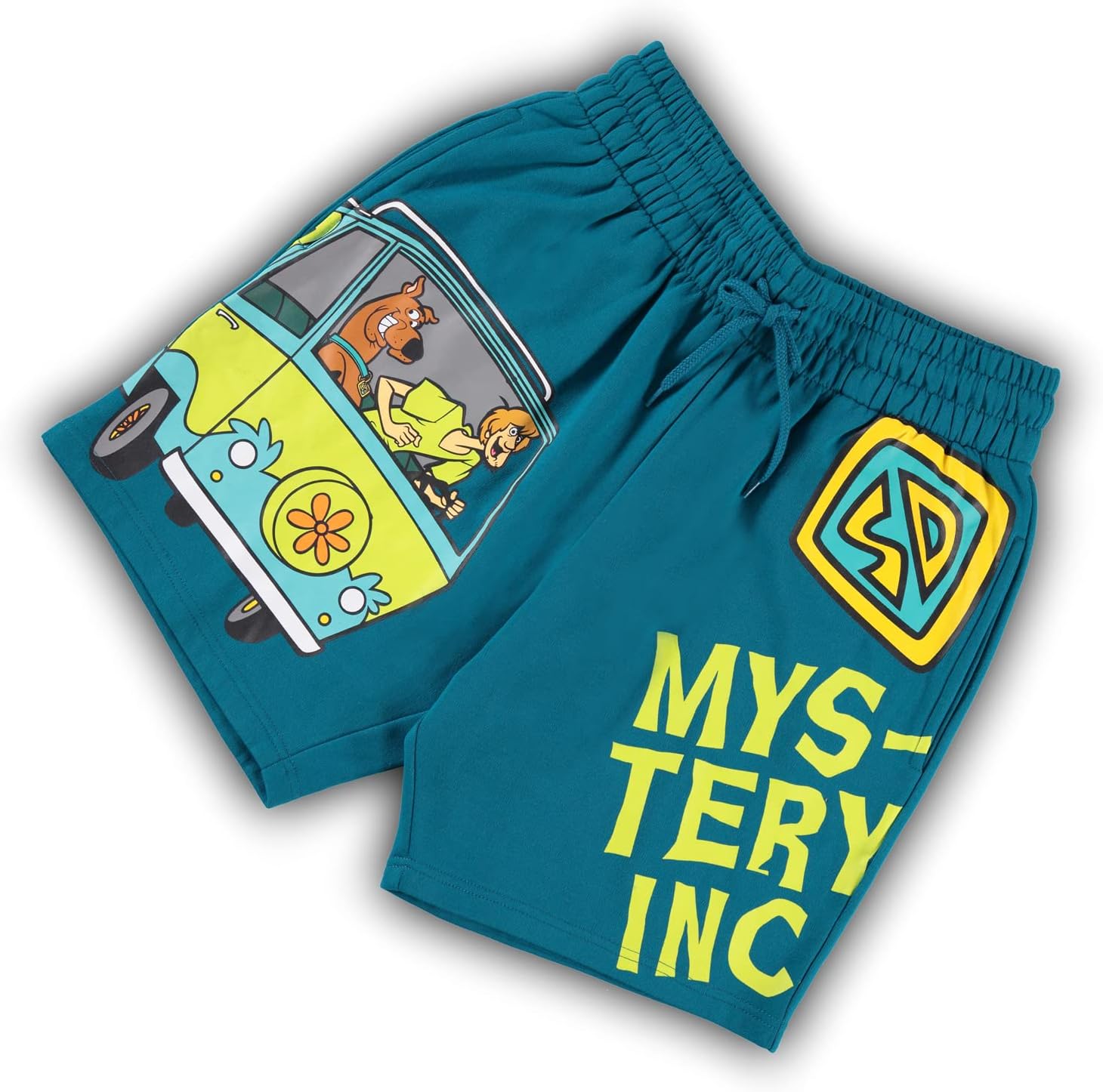 Scooby Doo Mens Throwback Shorts, Shaggy, Velma - Throwback Placement Print Shorts