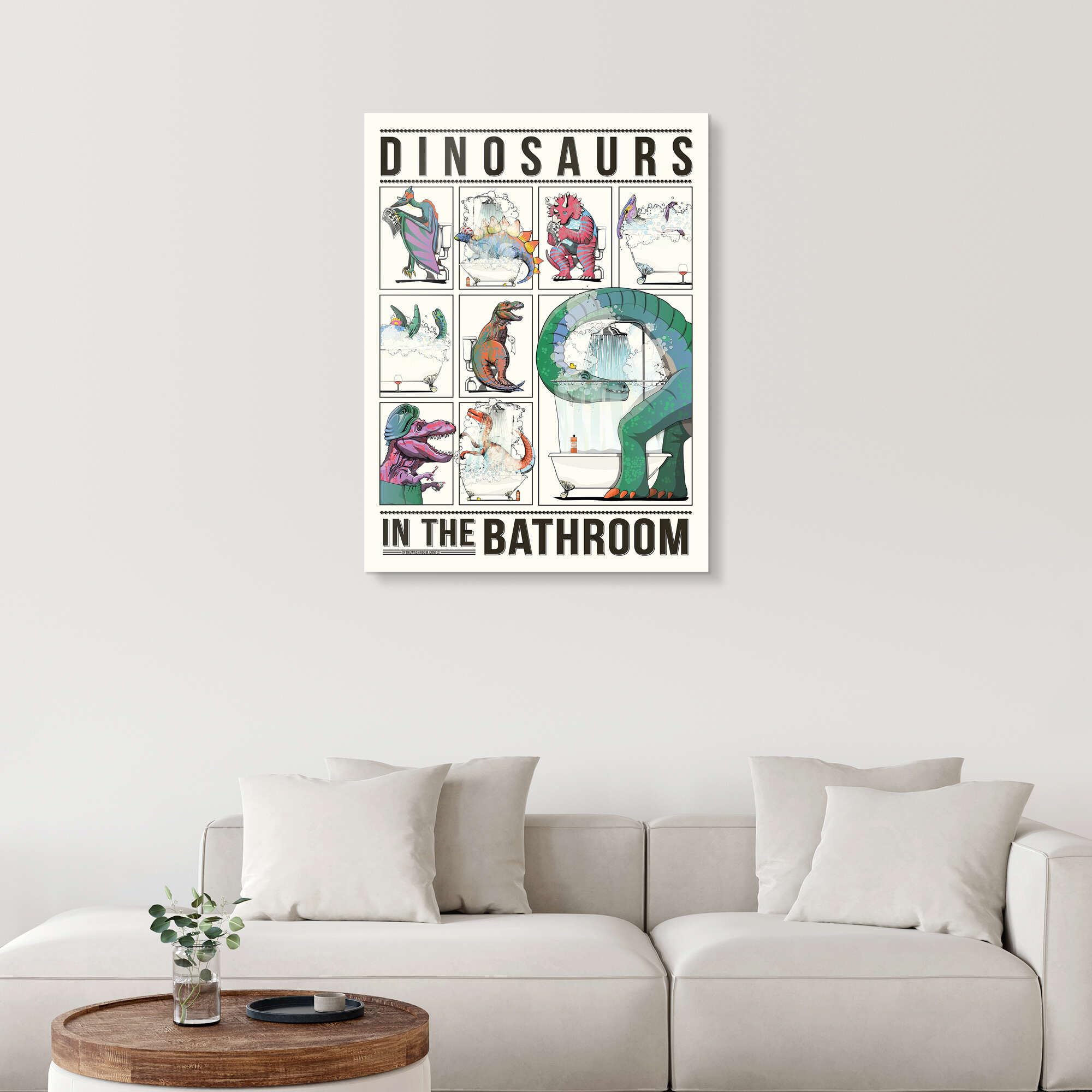 Posterlounge Dinosaurier im Badezimmer Acrylglasbild