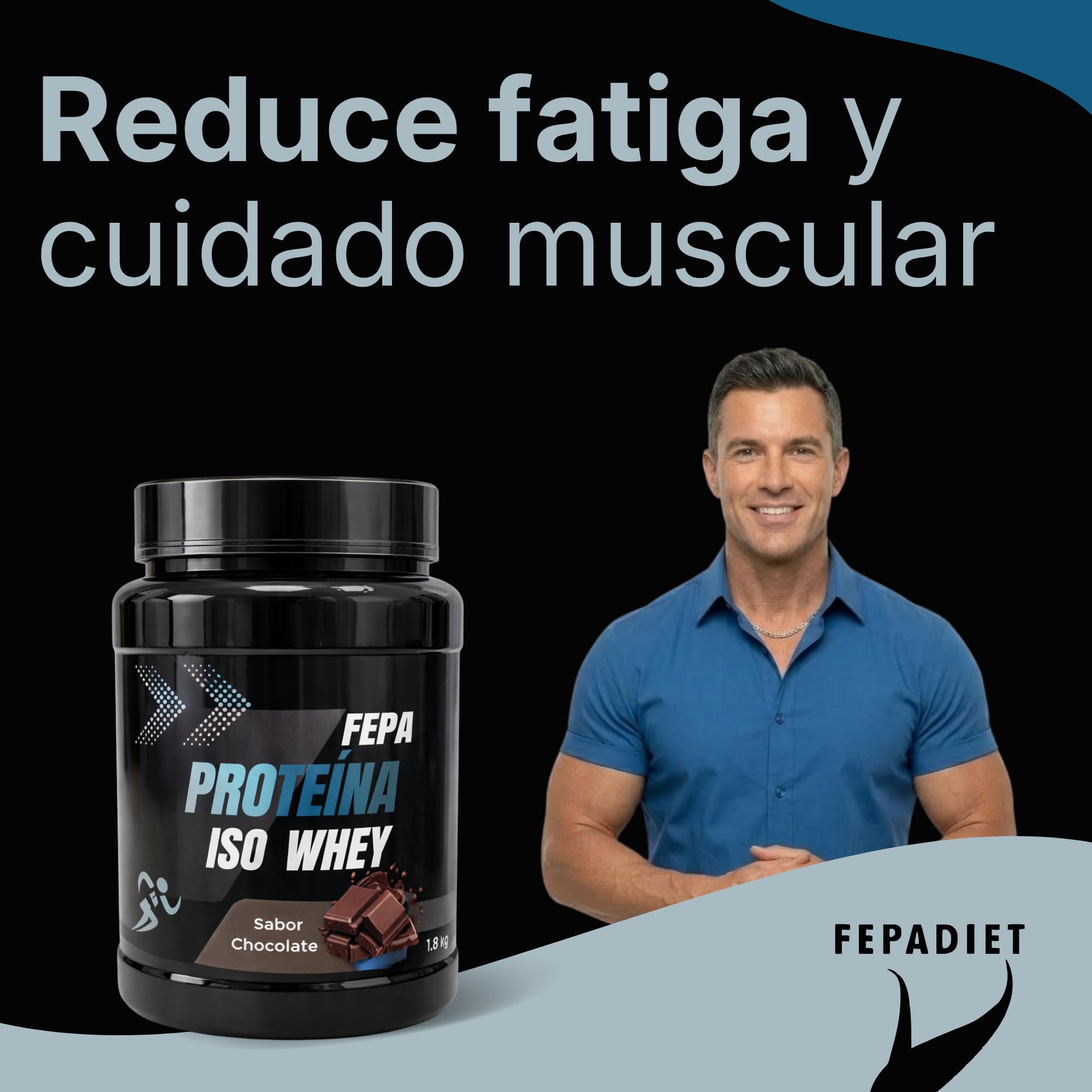 Proteína IsoWhey FEPA 1 kg Sabor Chocolate – Suplemento Alimenticio de Proteína de Suero Aislada para Crecimiento, Recuperación, Mantenimiento Muscular y Rendimiento – Fepadiet