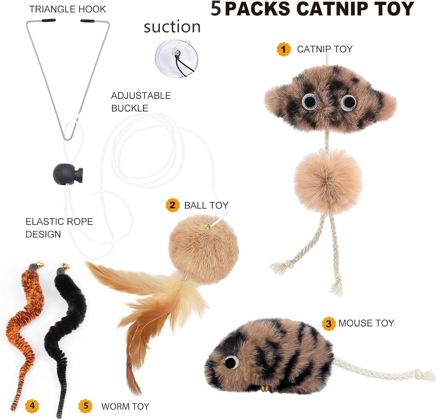 Aidiyapet Cat Toys for Indoor Cats Adult Kitten, Interactive Door Hanging Catnip Toy, Self-Play Chasing Exercise Entertain Cat Toy - for Hunting Exercising Eliminating Boredom, All Breed Sizes (Grey) 7 715 wEUZ53L. AC SL1500