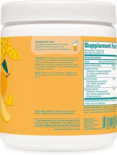 Miniatura 57 de Wellah Creatina para mujer - Monohidrato de creatina con diente de león y extracto de arándano (50 porciones, sandía granizado)