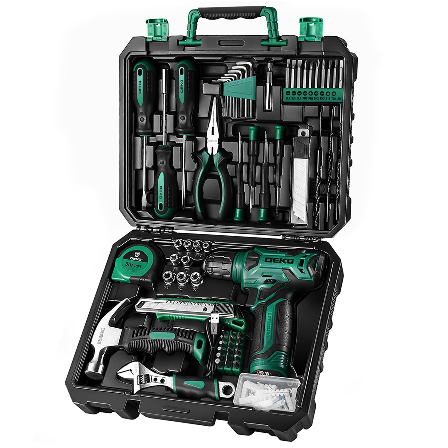 Amazon | 【8V電動ドリル付き】 工具セット 126点組 ピンク ホーム