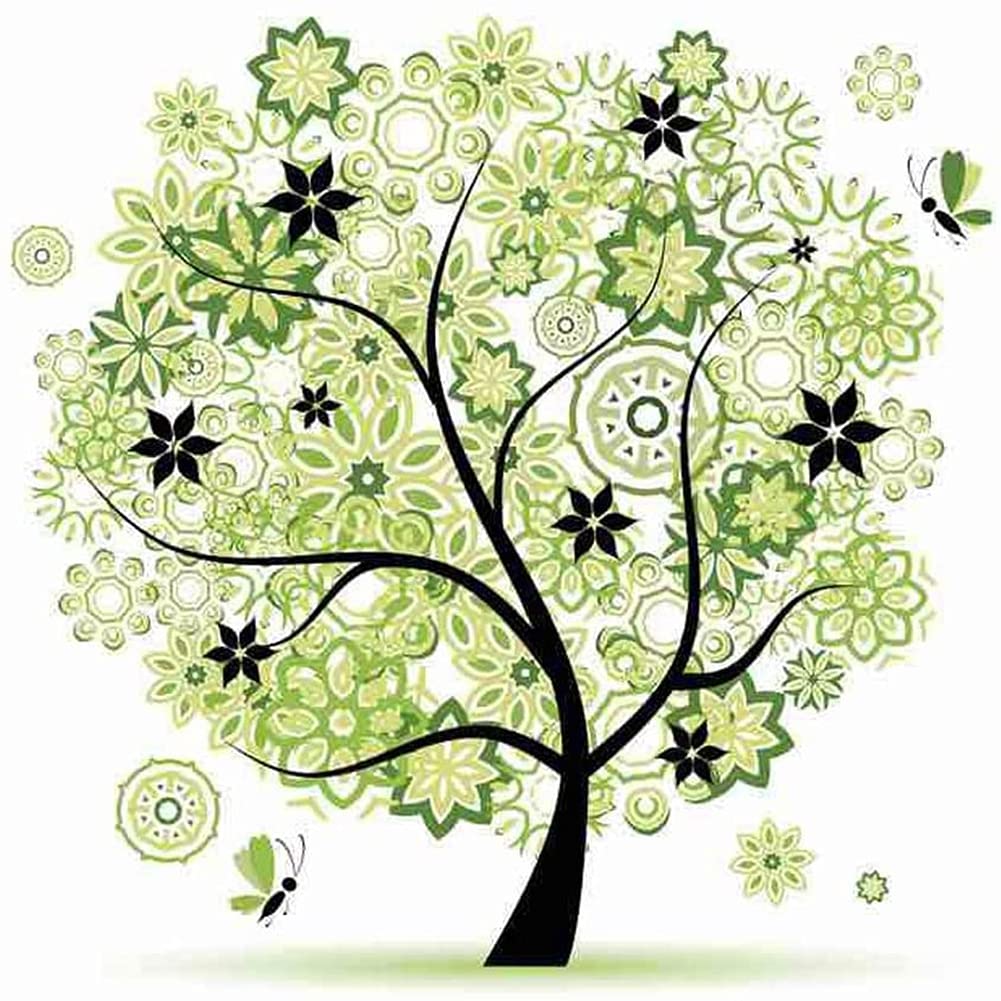 Kit De Point De Croix Cleana Arts - Arbre Des Quatre Saisons, 11CT 3 Brins, Broderie Estampée 45x45cm