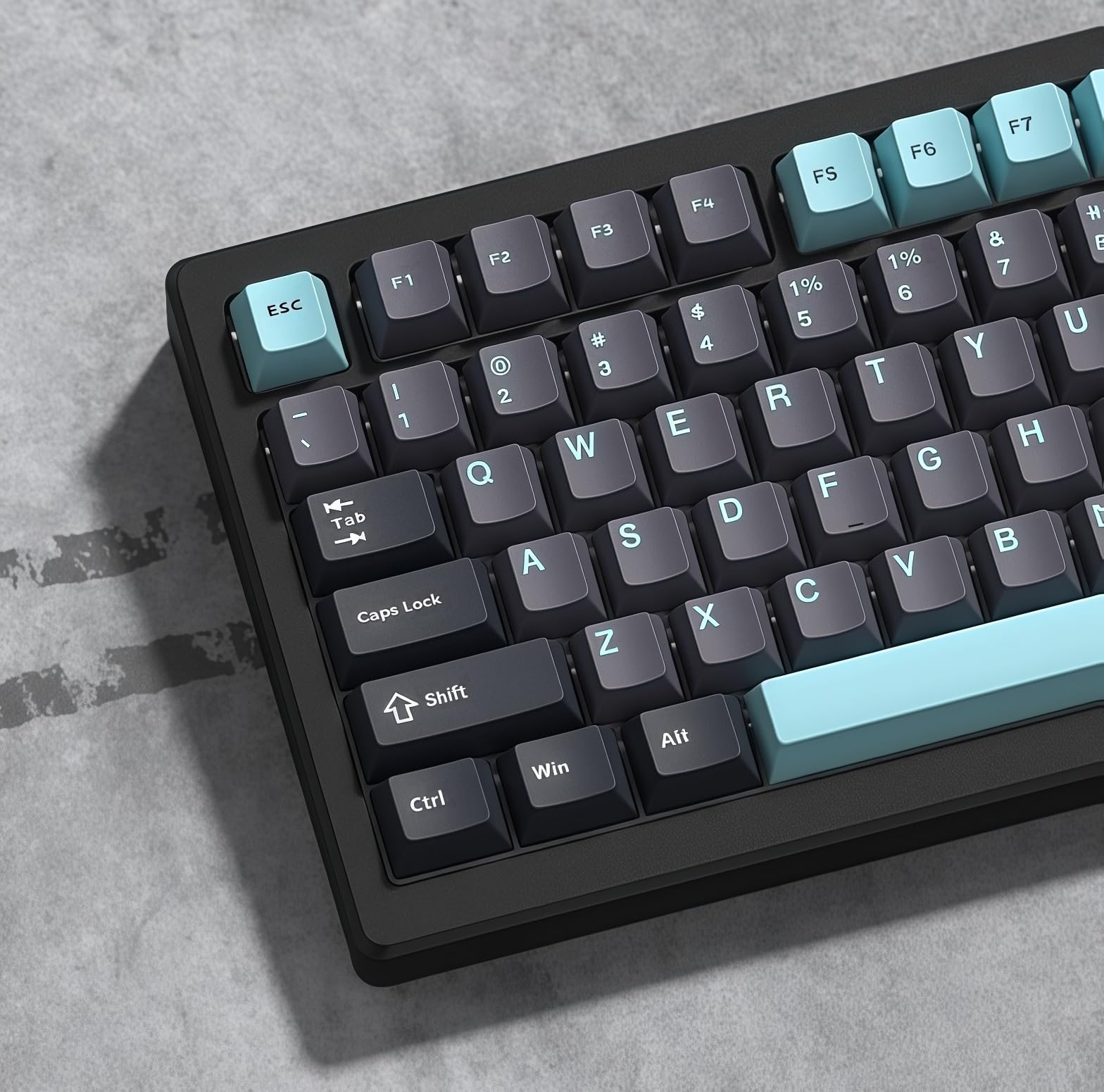 Double Shot PBT Keycaps Set, Custom Keyboard Keycaps,189 Key Full Set,ISA Profile Keycaps for 60% 65% 70% 100% MX Switches Mechanical Keyboard(Grey/Dark Blue,only keycaps)