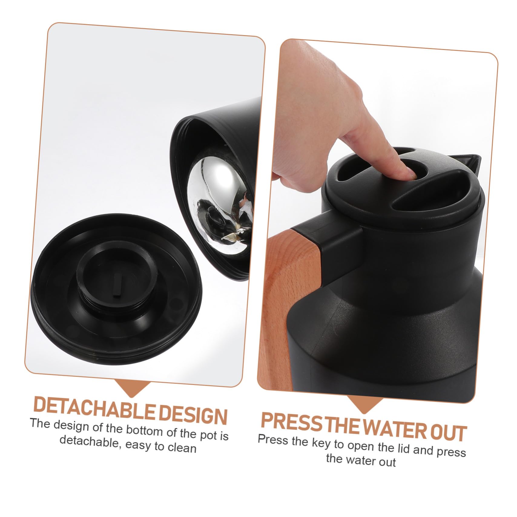 Bouilloire Thermique Verre avec Isolation Sous Vide Maintien Chaud Longue Durée pour Maison et Bureau Design Léger et Compact Usage pour Eau Thé et Café