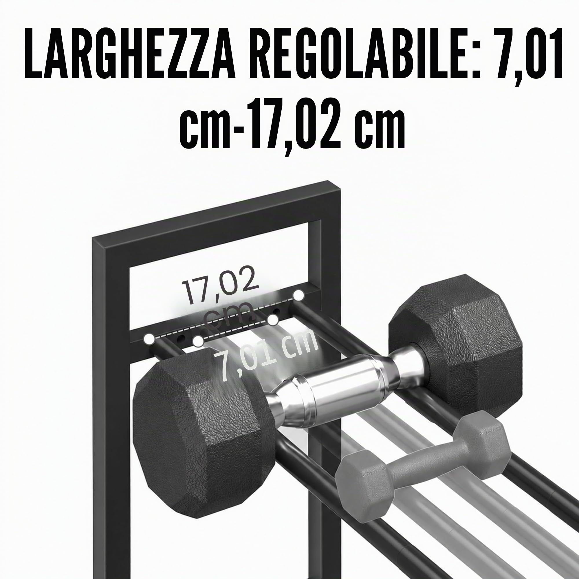 Porta manubri a 3 livelli/4 livelli, Supporto per manubri per palestra domestica