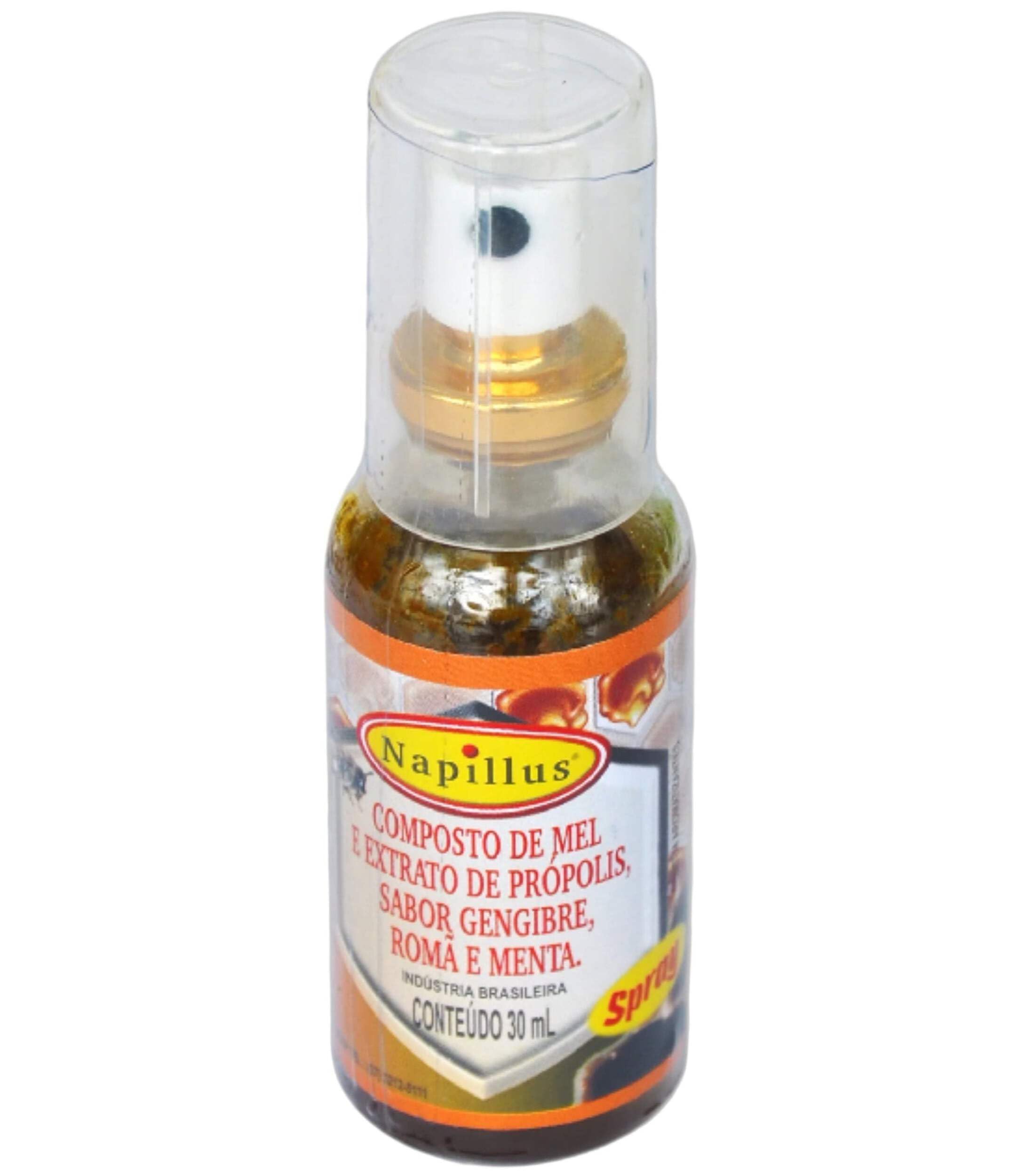 Propolis and Honey Throat Spray by Napillus - Bee Propolis, Pomegranate, and Ginger extracts, Mint Flavor, Natural Immune Support & Allergy/Sore Throat relief - Antioxidants, Gluten-Free (1.0 oz/30ml)
