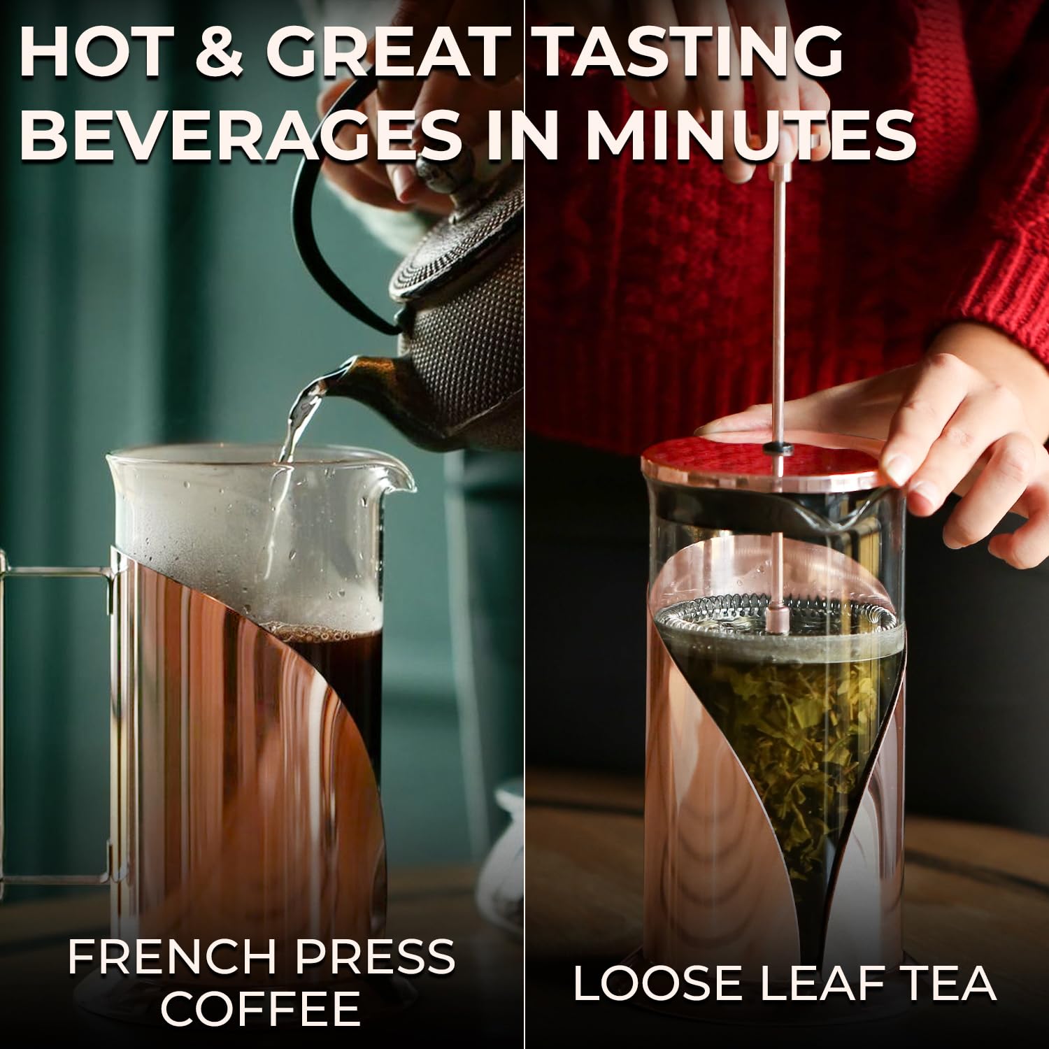 Cafe Du Chateau Prensa francesa, oro rosa