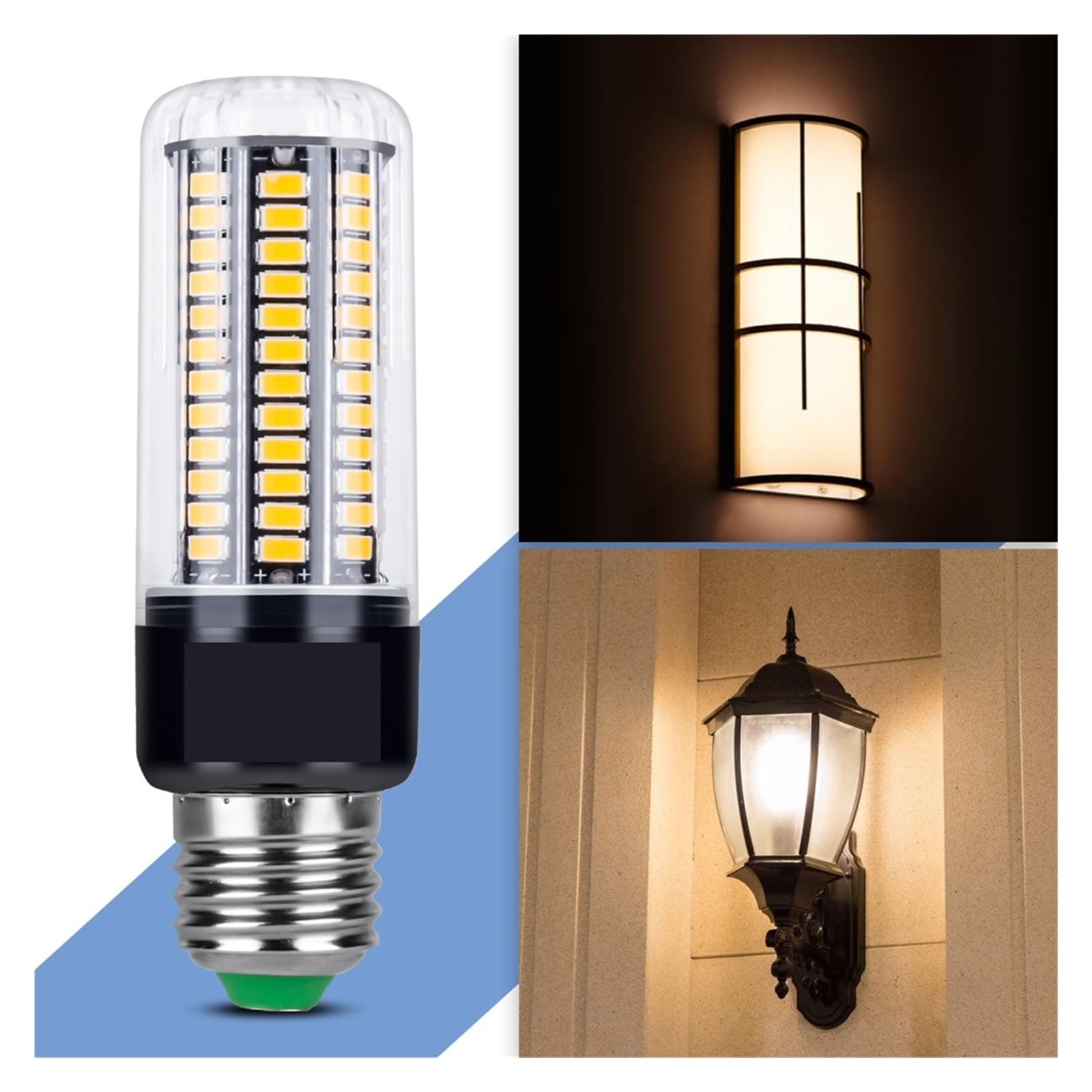 E27 Żarówka LED E14 Lampa Kukurydziana Bombilla Reflektor 3.5W 7W 9W 12W 15W 20W Okrągła Do Oświetlenia Domu Niskie ZużYcie Energii(Warm White,E14 108leds 9W)