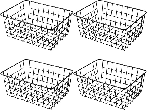 Miniatura 8 de Cestas verticales de almacenamiento para congelador de 11 pulgadas, cubos de almacenamiento de alambre blanco pequeños para congelador, despensa,