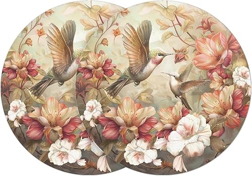 Miniatura 34 de Juego de 6 manteles individuales redondos resistentes al calor de mármol dorado de 15 pulgadas para decoración de mesa de comedor resistente al