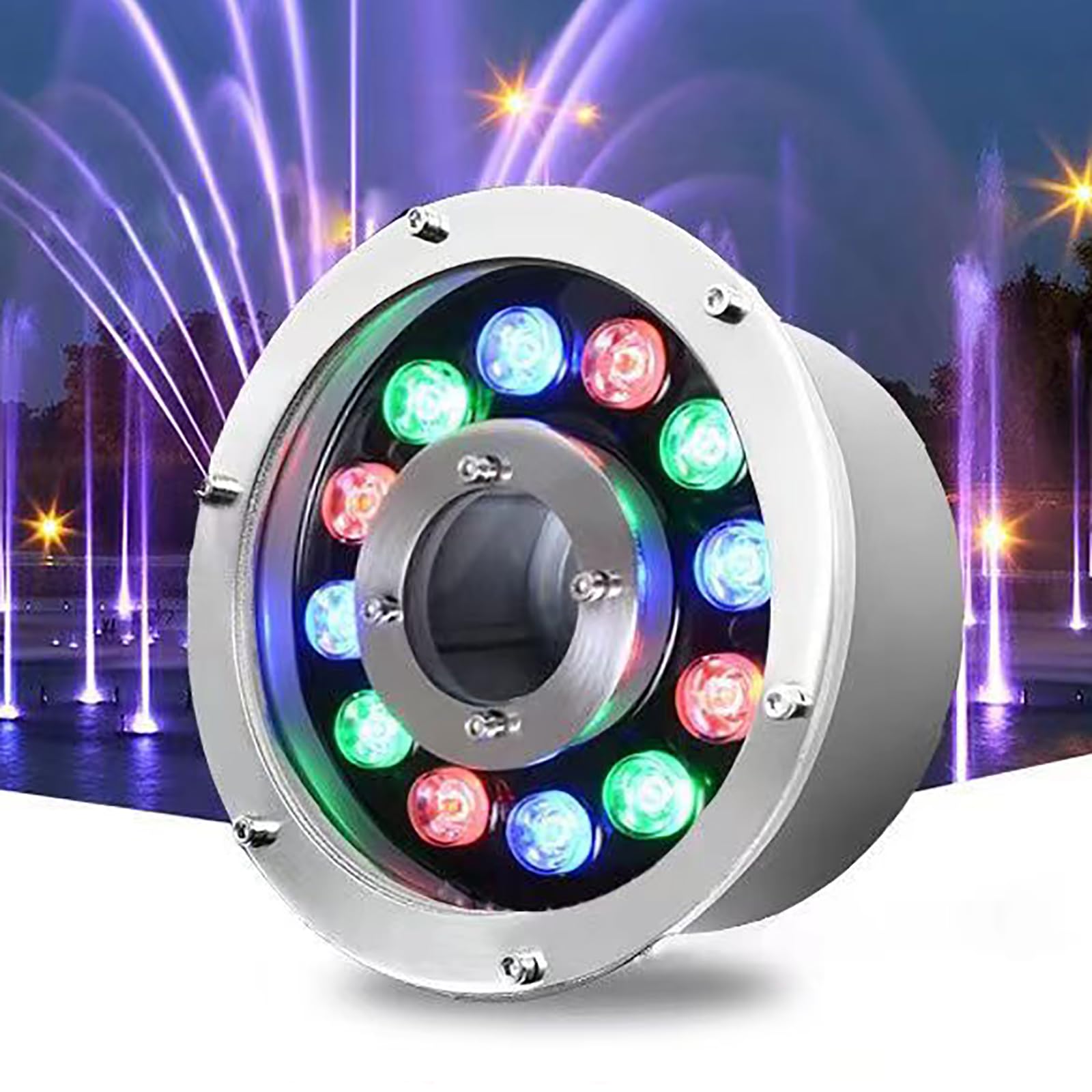 Lampada Per Piscina, Luce Per Piscina a LED RGB, Cambio Colore Automatico E Alta Luminosità, Grado Di Impermeabilità IP68 E Vetro Temperato Ad Alta Durezza, Per Fontana, Illuminazione Subacquea