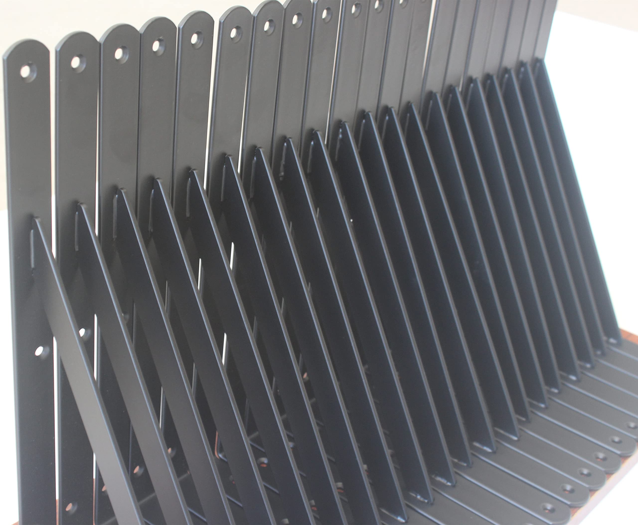 20 Pack L12" x H 8" Black Heavy Duty Shelf Brackets with Screws Metal Shelf Brackets Shelf Support Angle Brackets for Shelves L Brackets Heavy Duty Floating Shelf Brackets