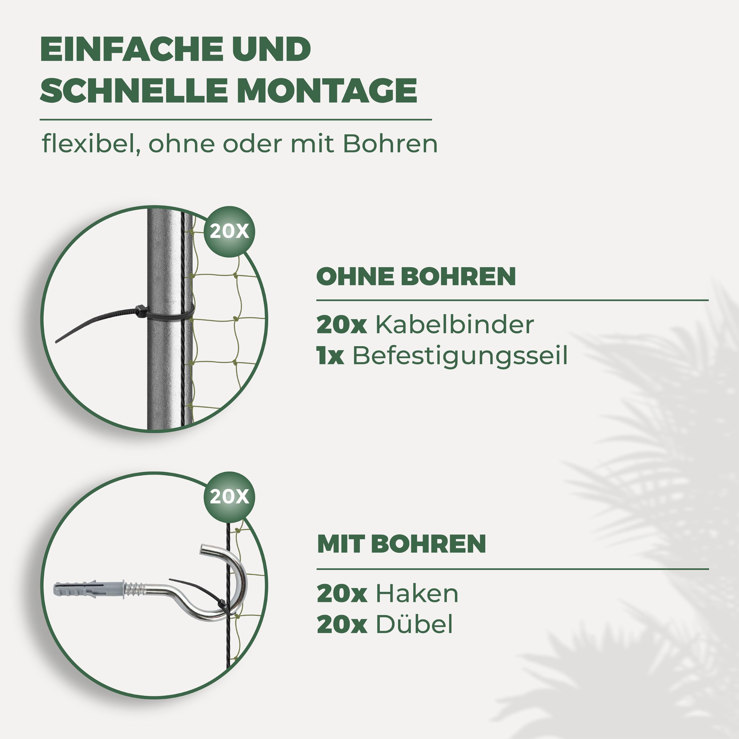 WOOWOOD Katzennetz für Balkon [Ohne Bohren] - Katzennetz Drahtverstärkt - Katzenschutznetz Wetterfest & UV-beständig - Katzengitter Inkl. 20 Kabelbinder & Dübel - Katzennetz Balkon und Fenster (4X3m)