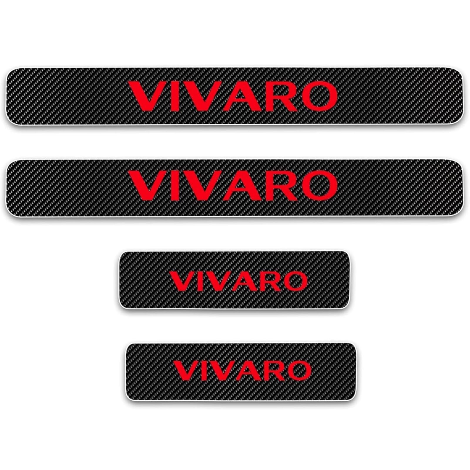 KAFMZEP Car Door Sill Protector for Opel VIVARO 4PCS Car Door Sill Scuff Plate Carbon Fiber Stickers Accessories,Red