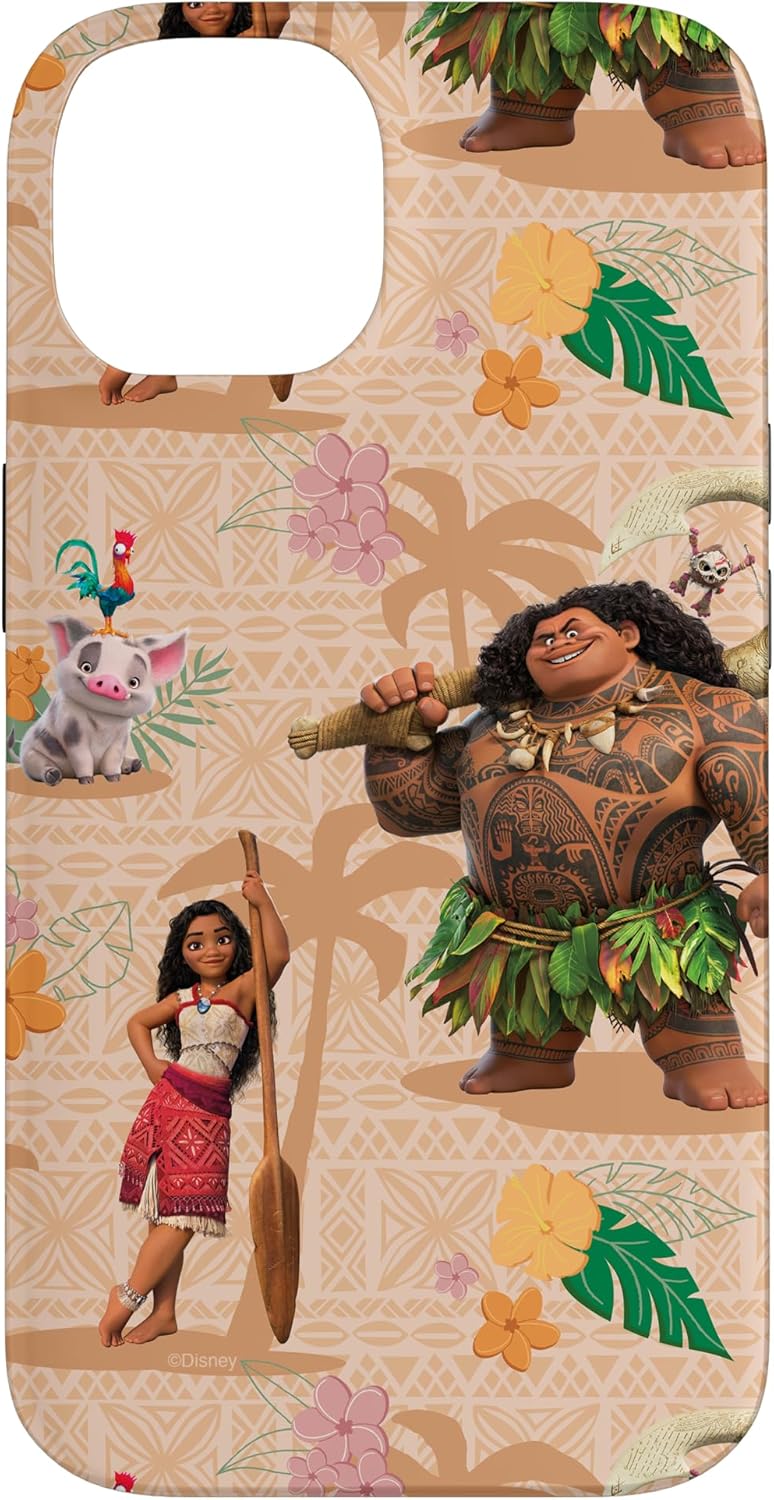 Disney Moana 2 Moana Maui Kotu Heihei and Pua Pattern Case for iPhone 14