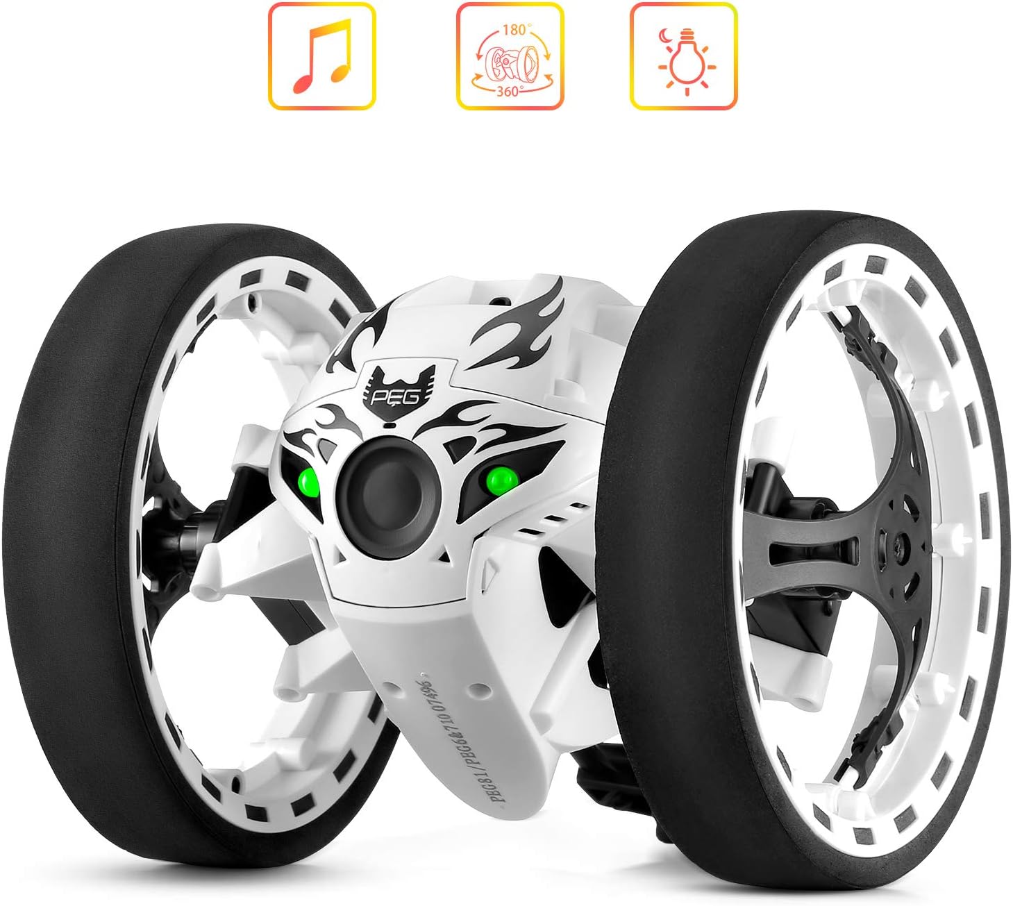 RC Remote Control Jumping Cars - Smartlife 2.4GHz Remote Control Bounce Car Toys with Rechargeable Battery for Boys Girls Birthday Christmas (White)