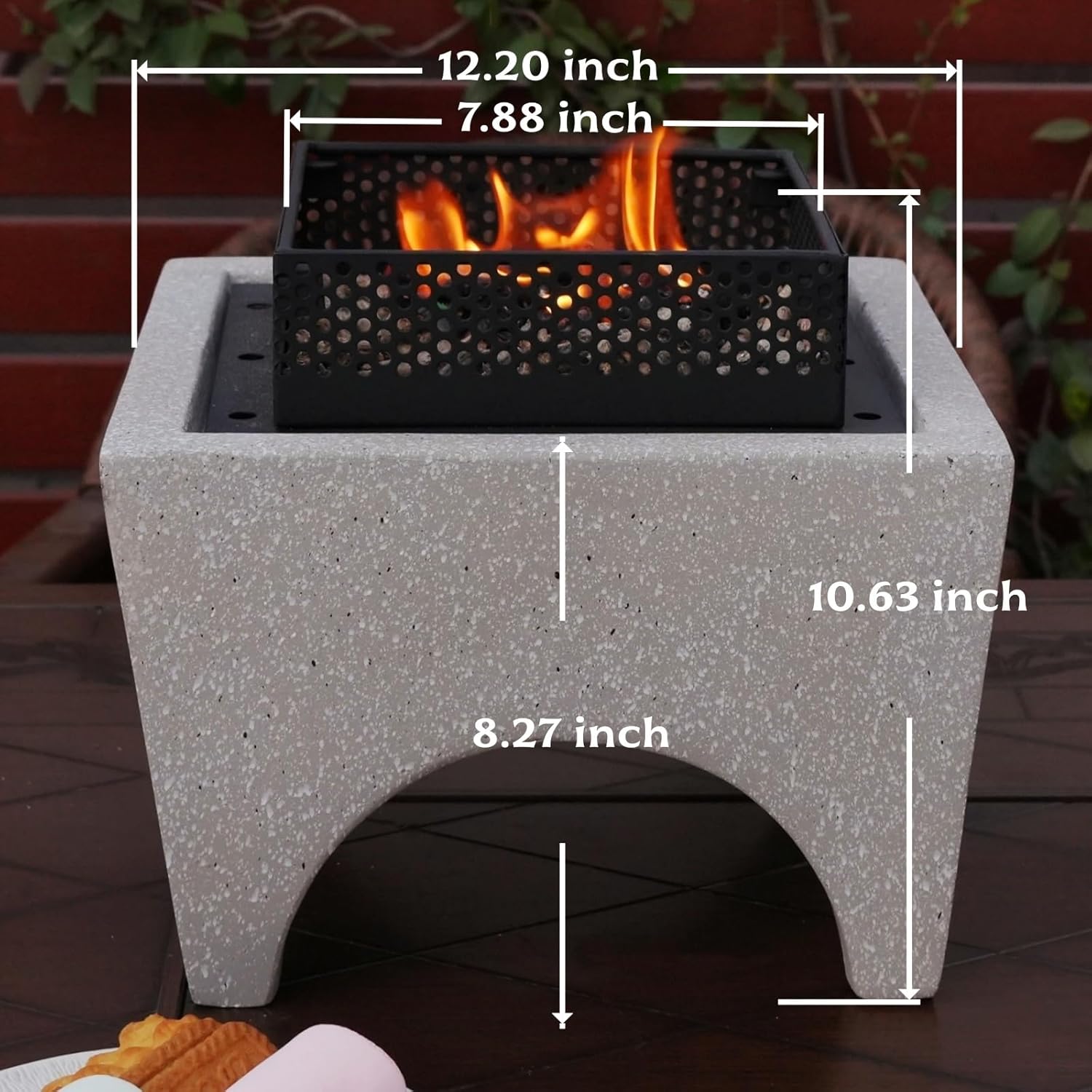 Tabletop Fire Pit Safer Burning Outdoor Mini Small Fireplace Table Top for Decor Home Patio (Round 1)