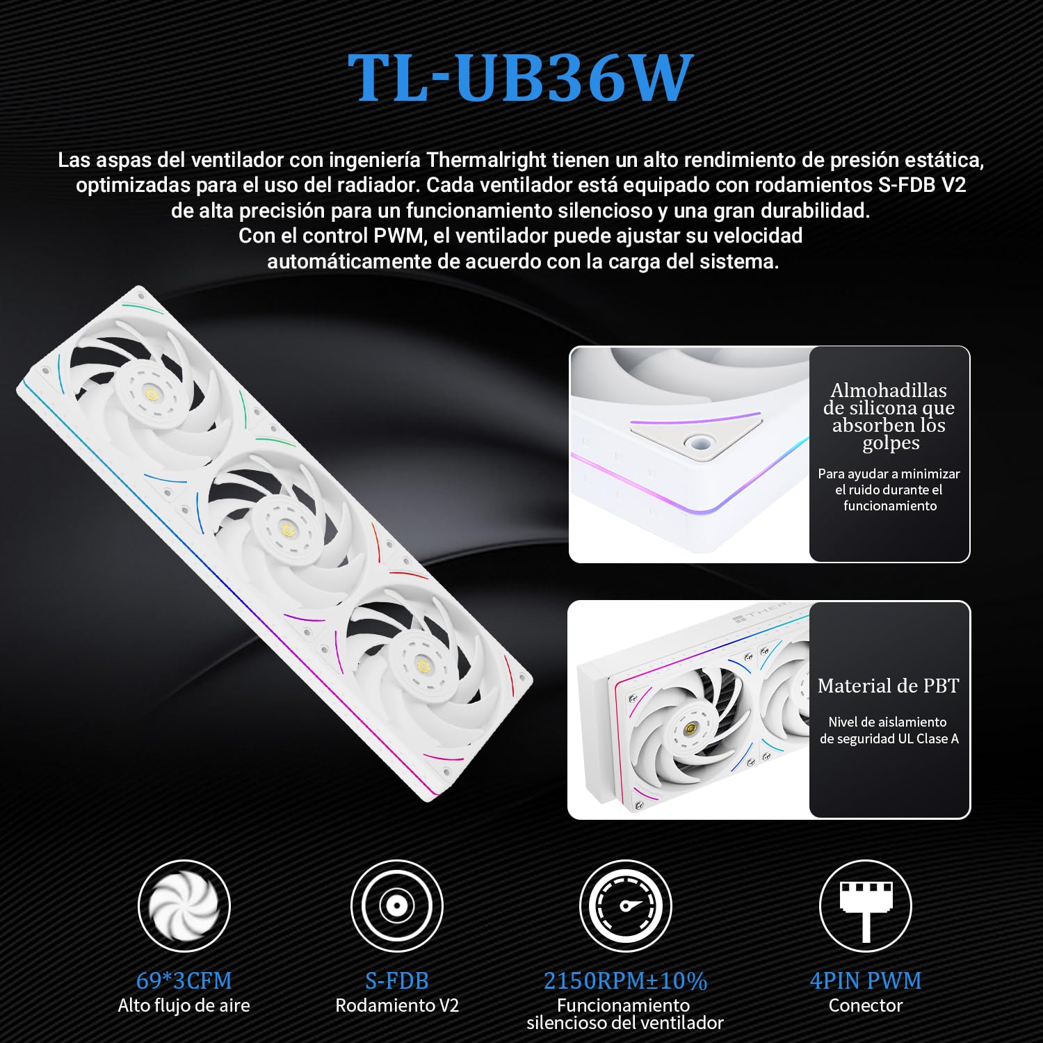 TR Mjolnir Vision 360 UB PRO ARGB White CPU Liquid Cooler with TL-UB36W PWM Fan for 2150RPM-Inline,3.5in LCD Screen with 640x480 Resolution,360 Aio for AM5/AM4;Intel LGA1700/1851/115x/2011
