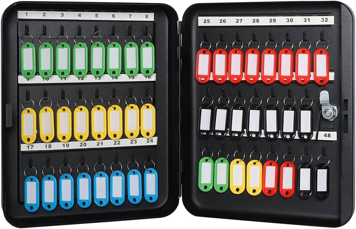 Decaller Large Key Box Wall Mount, Key Lock Box with 48 Hooks, Key Organizer Box, 11 4/5