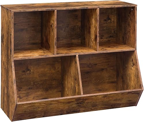 HOOBRO Estantería para niños, estribo para libros, cubo de almacenamiento de juguetes, estante de juguetes para niños, armario de almacenamiento de