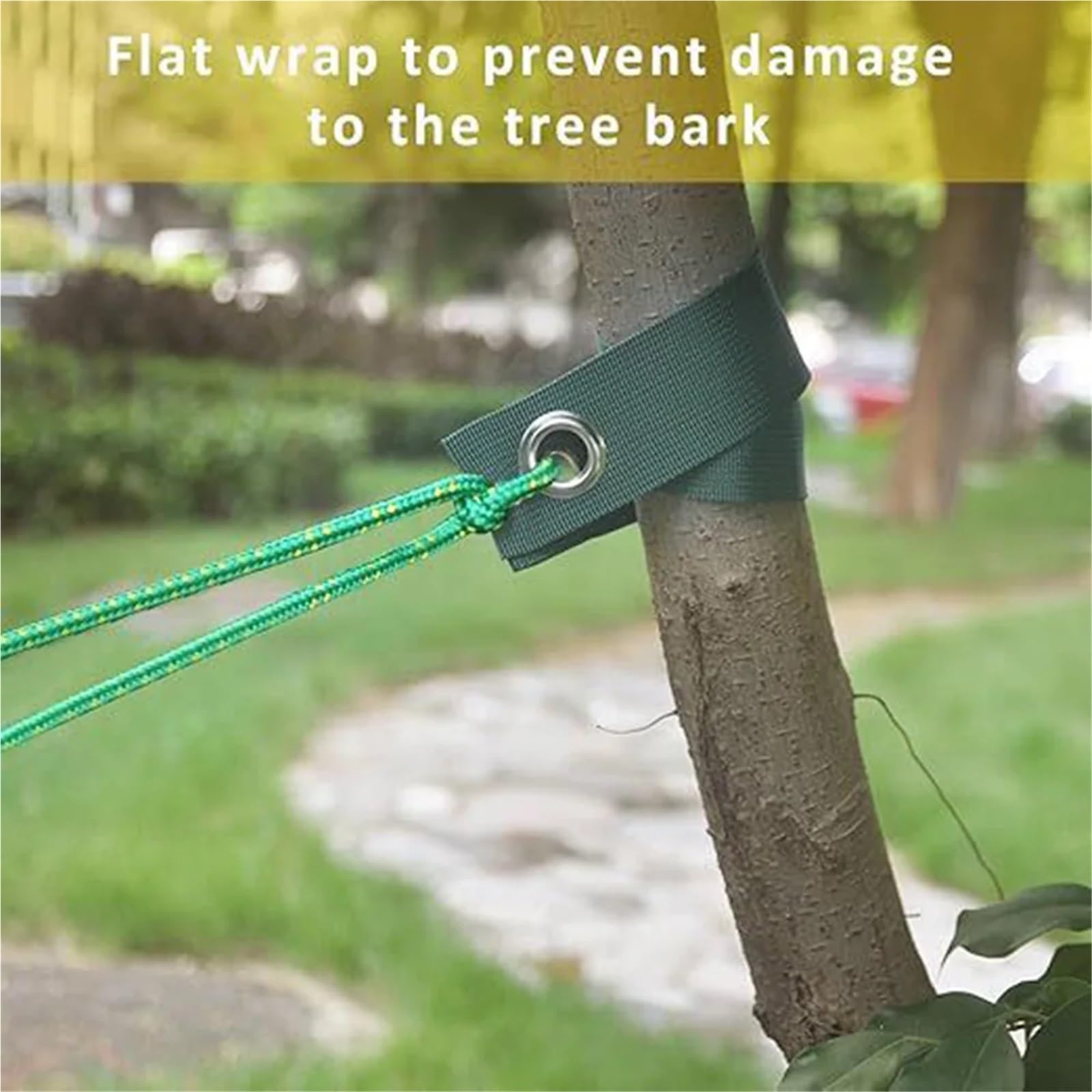 Cinghie Antivento per Alberi Cinghia di Fissaggio in Nylon Sagomata Antivento e Resistente agli uragani, Ottimo Supporto for Alberi Appena piantati(Green Rope)