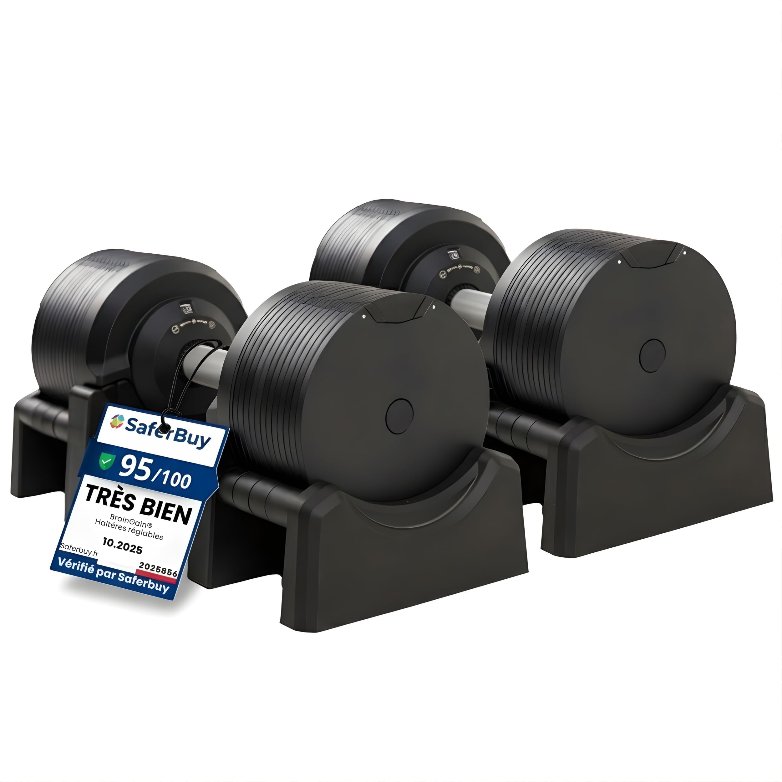 BRAINGAIN Haltères Réglables Set 23,5kg