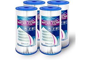 Reusable, Washable 10" Pleated Sediment Filter Set of 4 for 10" Big Housing, 5 Micron