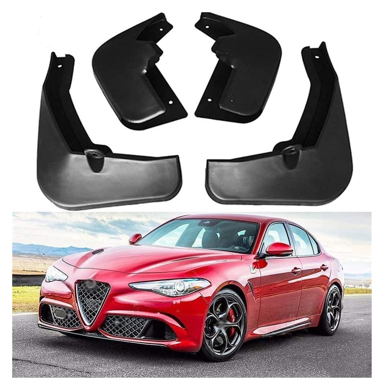 Per Alfa Per Romeo Per Stelvio 2017-2020 Per Giulia 2018 2019 Paraspruzzi Anteriori Posteriori Parafanghi Pneumatici Passaruota Parafanghi Anteriori E Posteriori(2)
