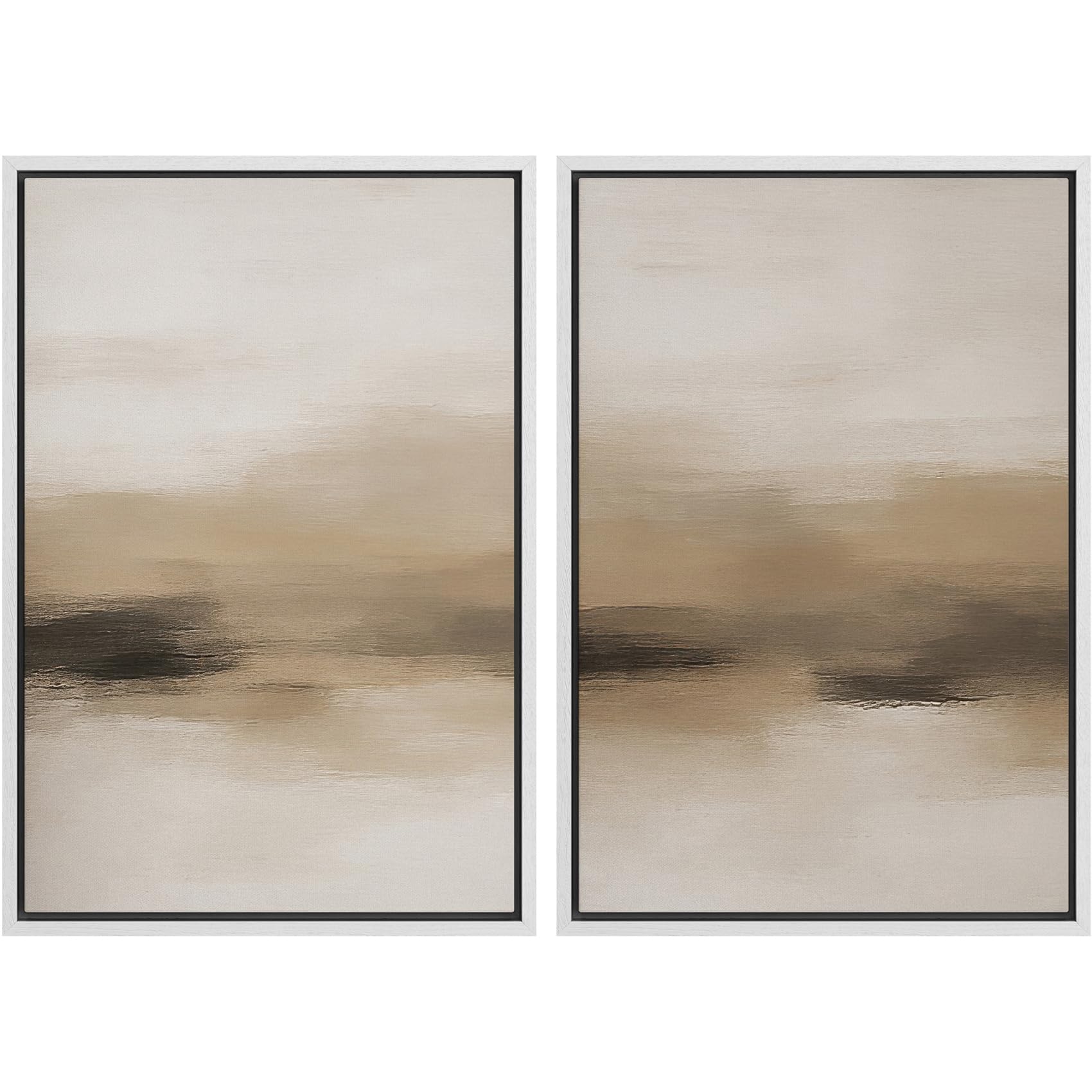 MUDECOR Framed Canvas Print Wall Art Monochromatic Gradient Abstract Minimalist Gray Illustrations Modern Art Decorative Bohemian Colorful Chic for Living Room, Bedroom, Office - 16"x24"x2 Black — view 57