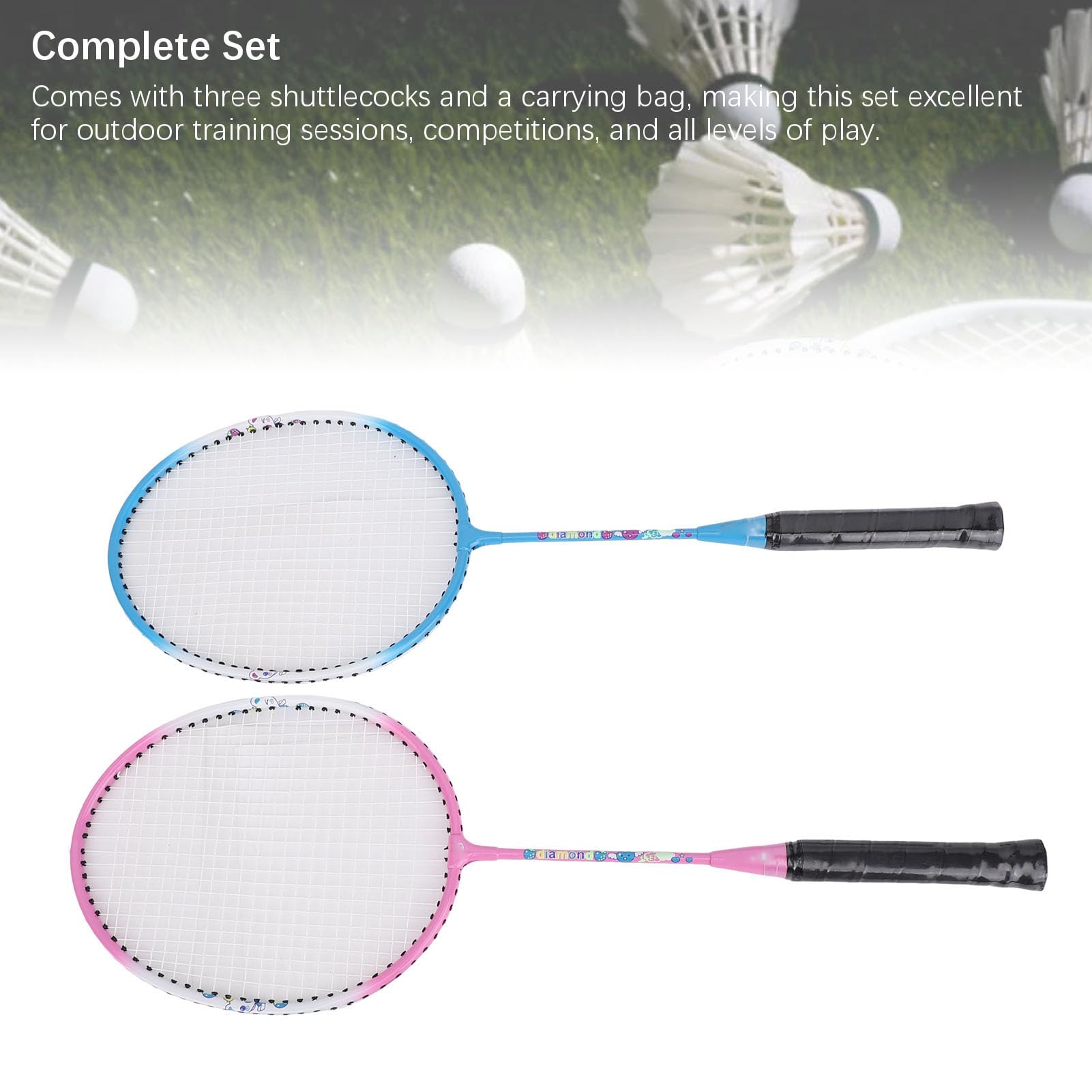 Changor Juego de 2 Raquetas de Bádminton para Jugar Al Aire, Fibra de