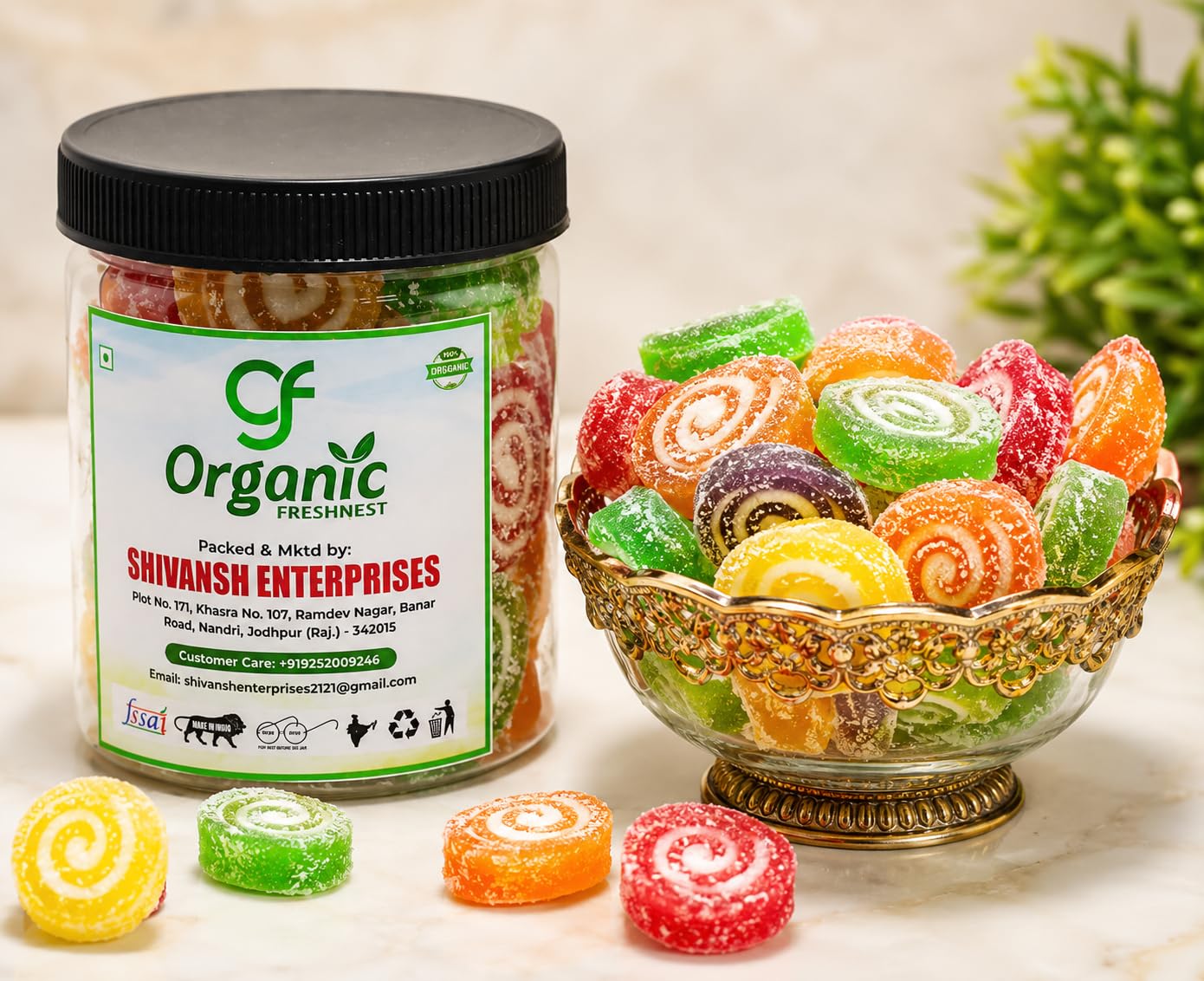 Organic FRESHNEST Mix Fruit Flavoured Colorful Jelly Candy|Jellies