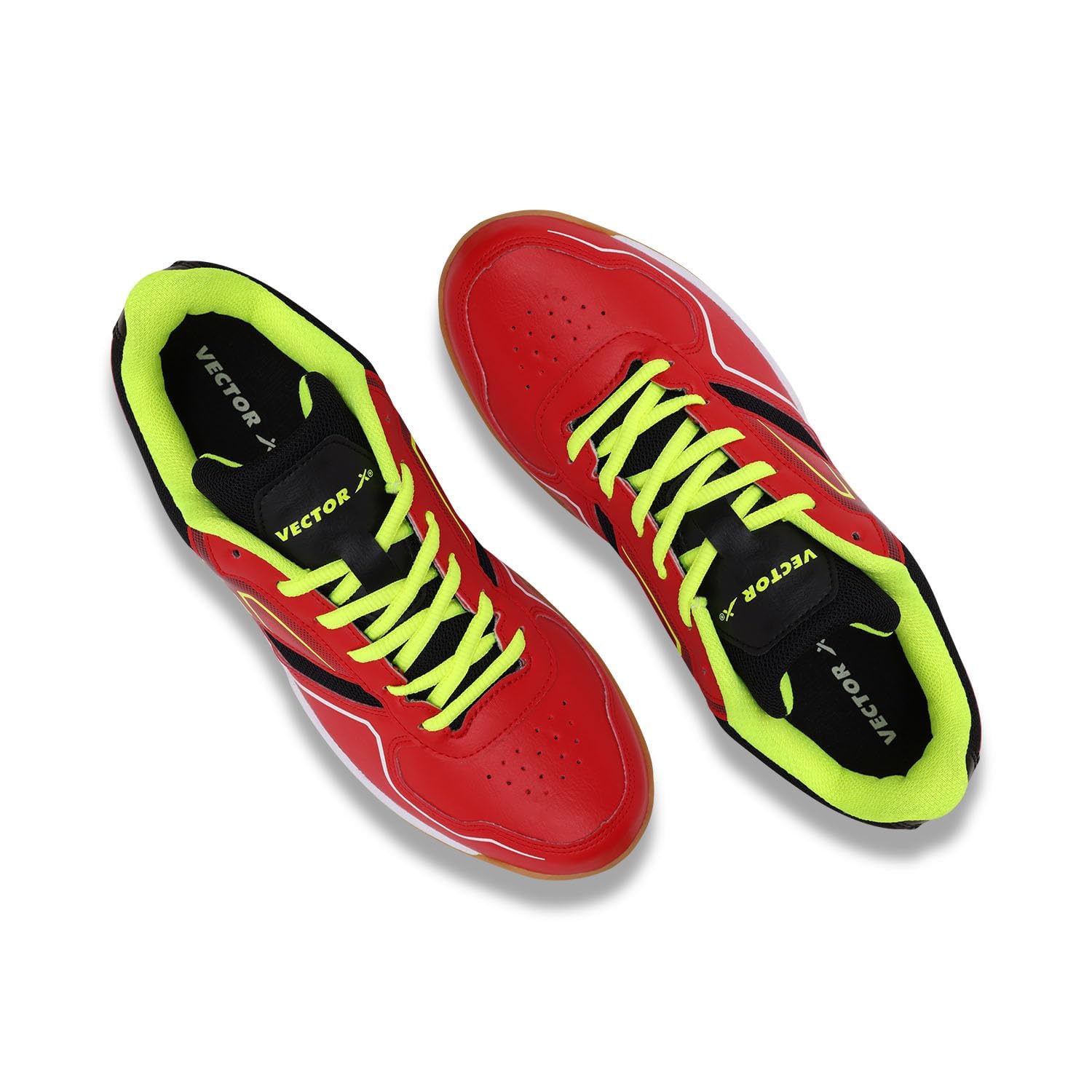 Vector X Trackle Badminton/Court Shoes Non Marking Synthetic Leather, Mesh Upper/Eva Phylon, Crepe Rubber Sole/Best for Squash, Table Tennis,Volleyball, Basketball & Indoor Sports (Red-Green, Size-6) (B0CBFW4SKS) Amazon Price History, Amazon Price Tracker