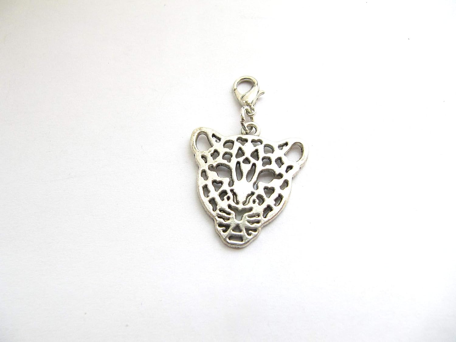 Leopard Head Zipper Pull, Leopard Pull, Leopard Bag Charm, Leopard Accessories, Leopard Gift, Leopard Purse Pull (Ancient Silver) image 3