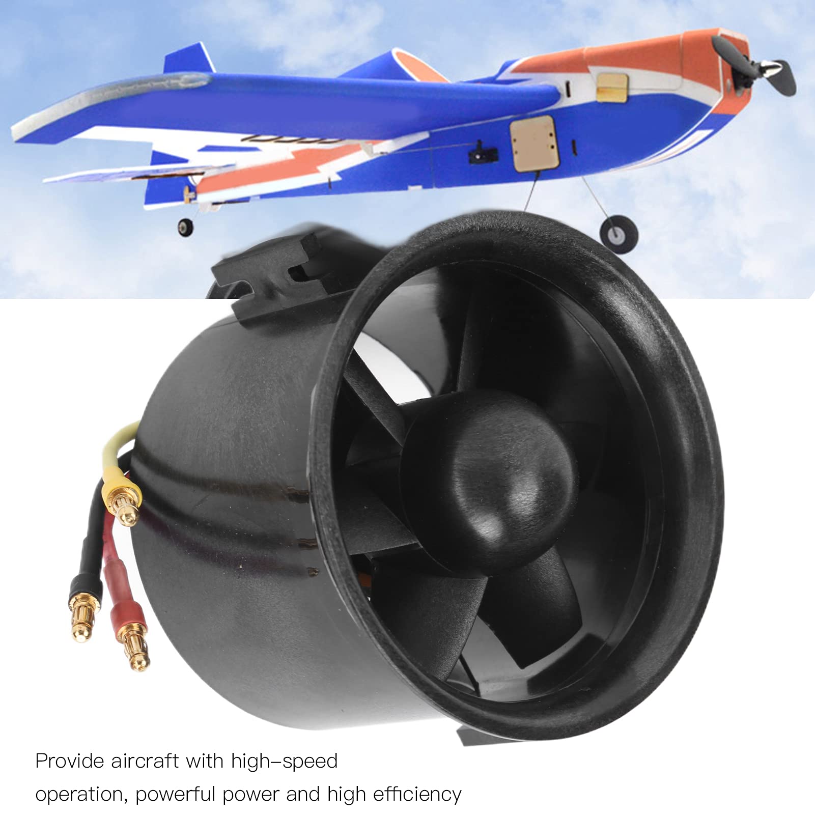 KUIDAMOS Bürstenloser 6-Blatt-Kanalventilator mit Hoher Steifigkeit für RC-Flugzeuge, 1000 W Leistung, für Ferngesteuerte Bastler
