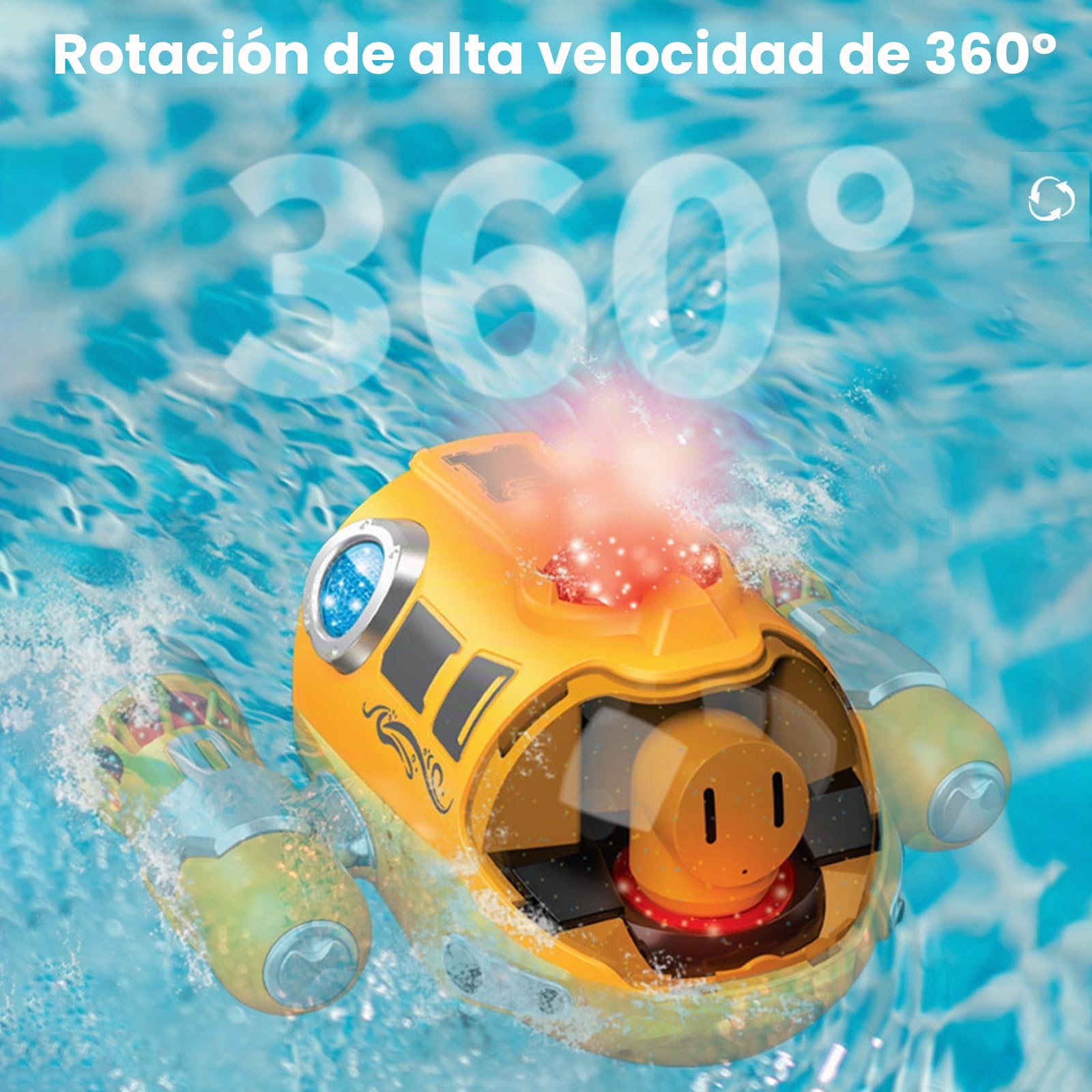 Barco teledirigido 2,4 GHz, lancha a distancia con pulverización, función de luz, doble mando, recargable, para piscina y lago, exterior, regalo