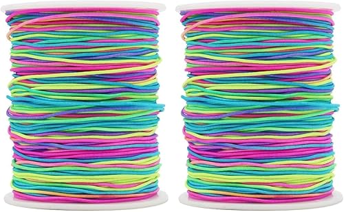 Vista 16 de Cordón Elástico Negro, 328 Pies 2mm de Hilo Elástico para Pulsera, Collar, Fabricación de Joyas, Cuentas y Manualidades