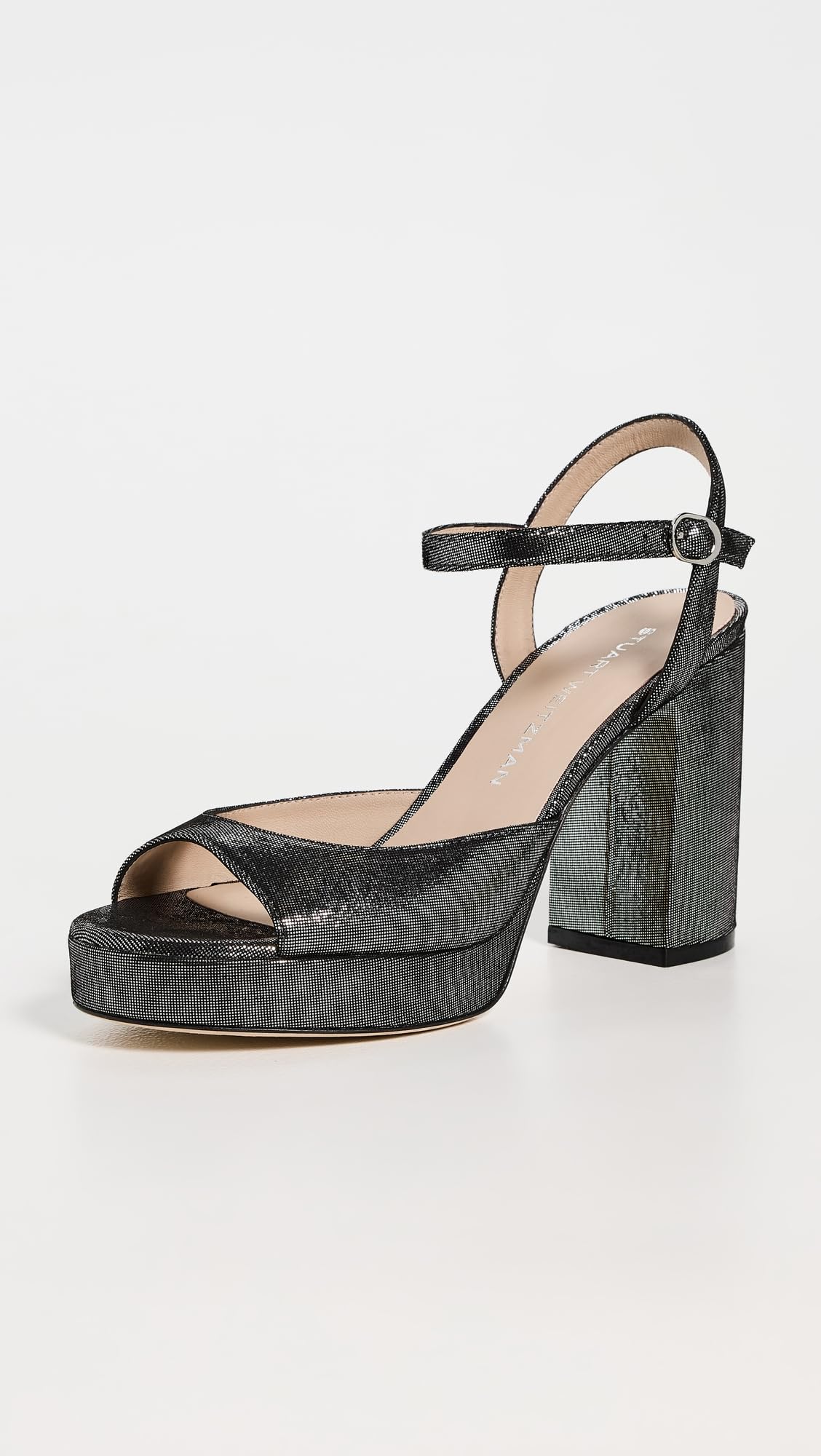 Stuart Weitzman Women's Dayna II Platforms, Silver, 10 Medium US