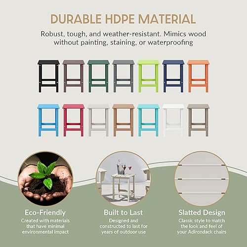 Vista 6 de WestinTrends Dylan Adirondack - Mesa auxiliar redonda para exteriores, color negro